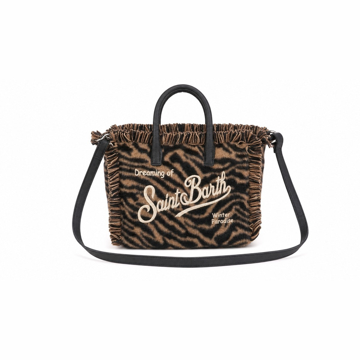Borsa Donna MC2 SAINT BARTH 00469M VAMI035 18 EMB Vanity Mini in Feltro con Motivo Zebra