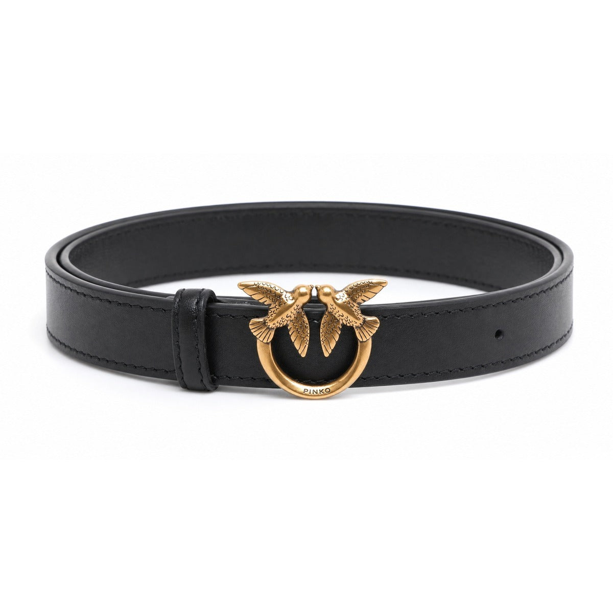 Cintura da Donna PINKO Love Berry H2 Belt Low Nero con Fibbia Oro