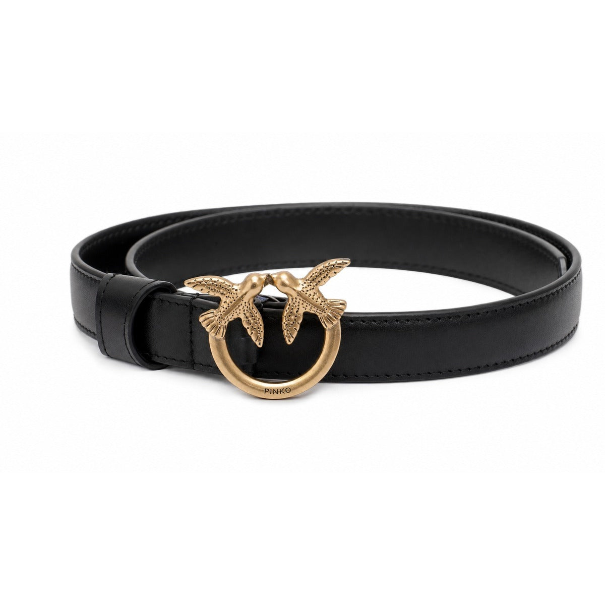 Cintura da Donna PINKO Love Berry H2 Belt Low Nero con Fibbia Oro
