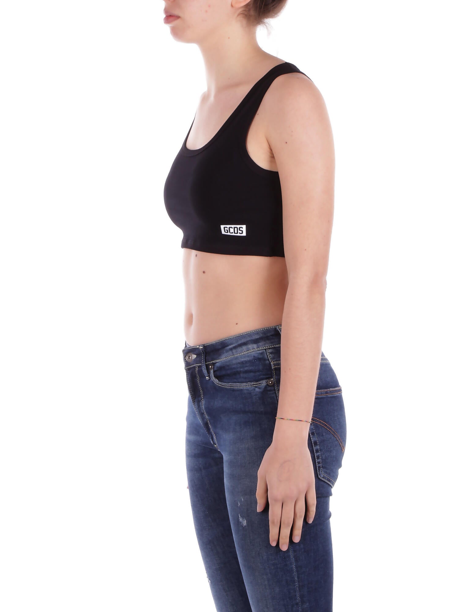 GCDS Donna Top B1EW2811UW1 99 Essentials mini top Black