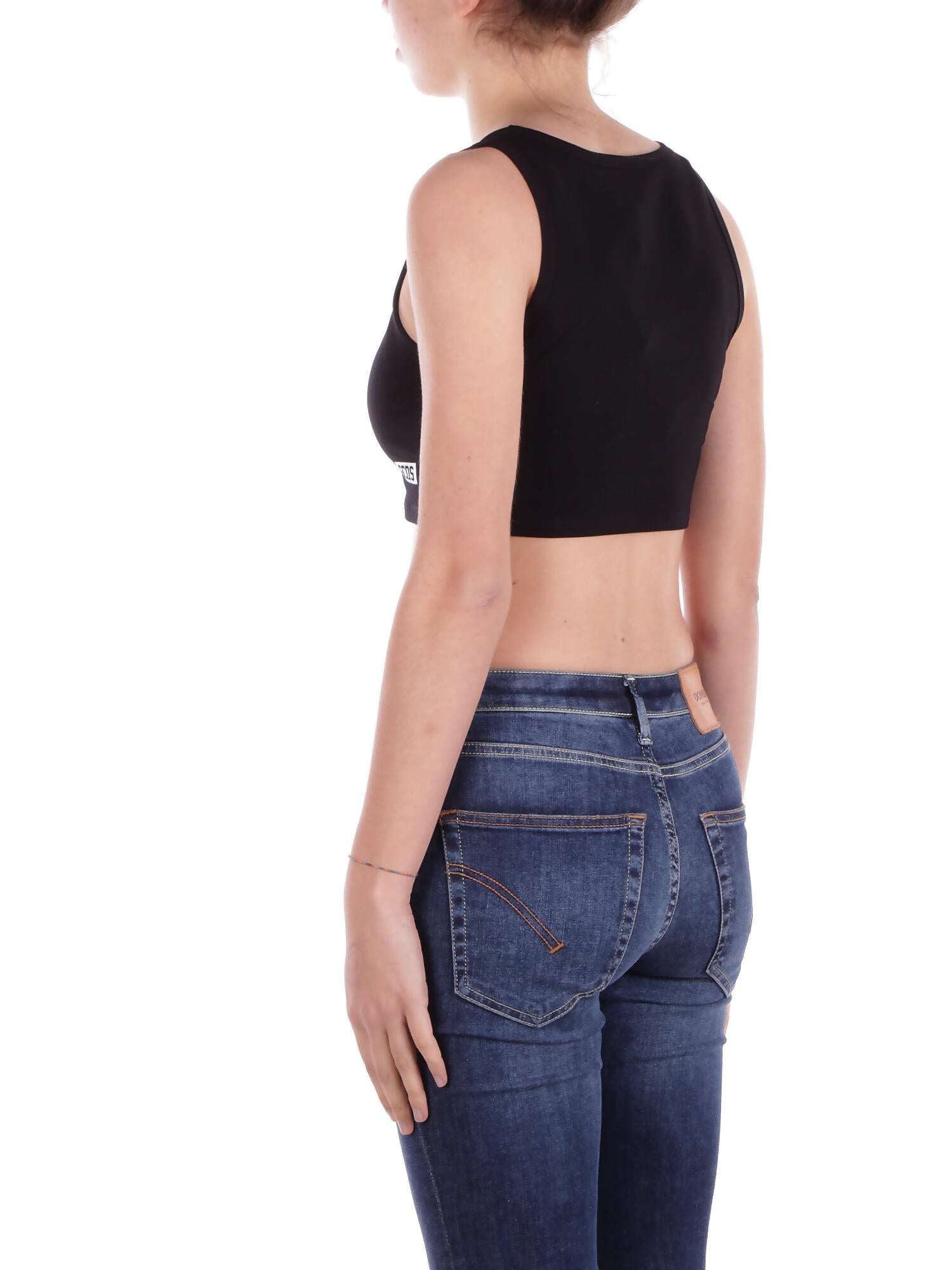 Image of GCDS Donna Top B1EW2811UW1 99 Essentials mini top Black