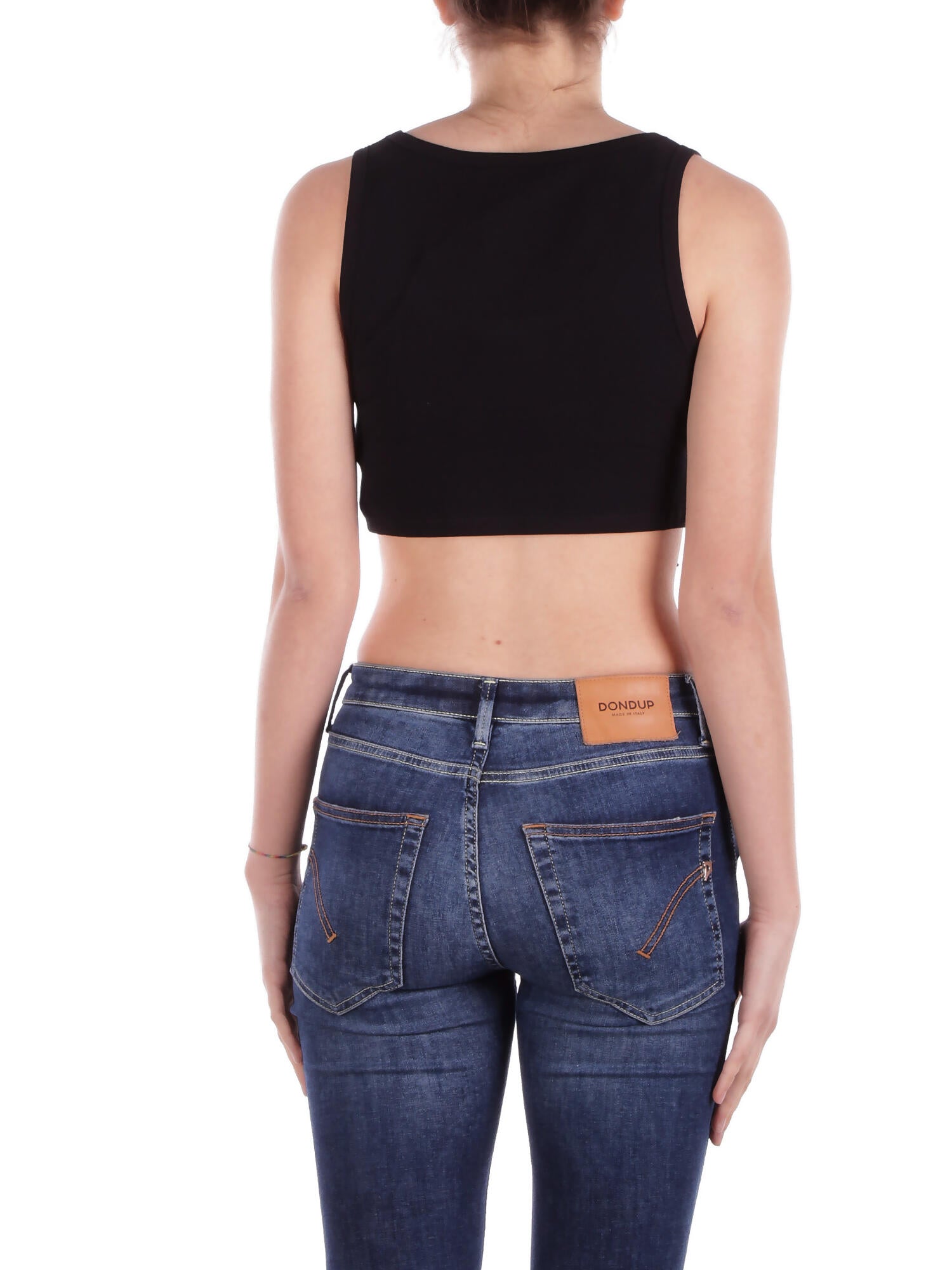 Image of GCDS Donna Top B1EW2811UW1 99 Essentials mini top Black