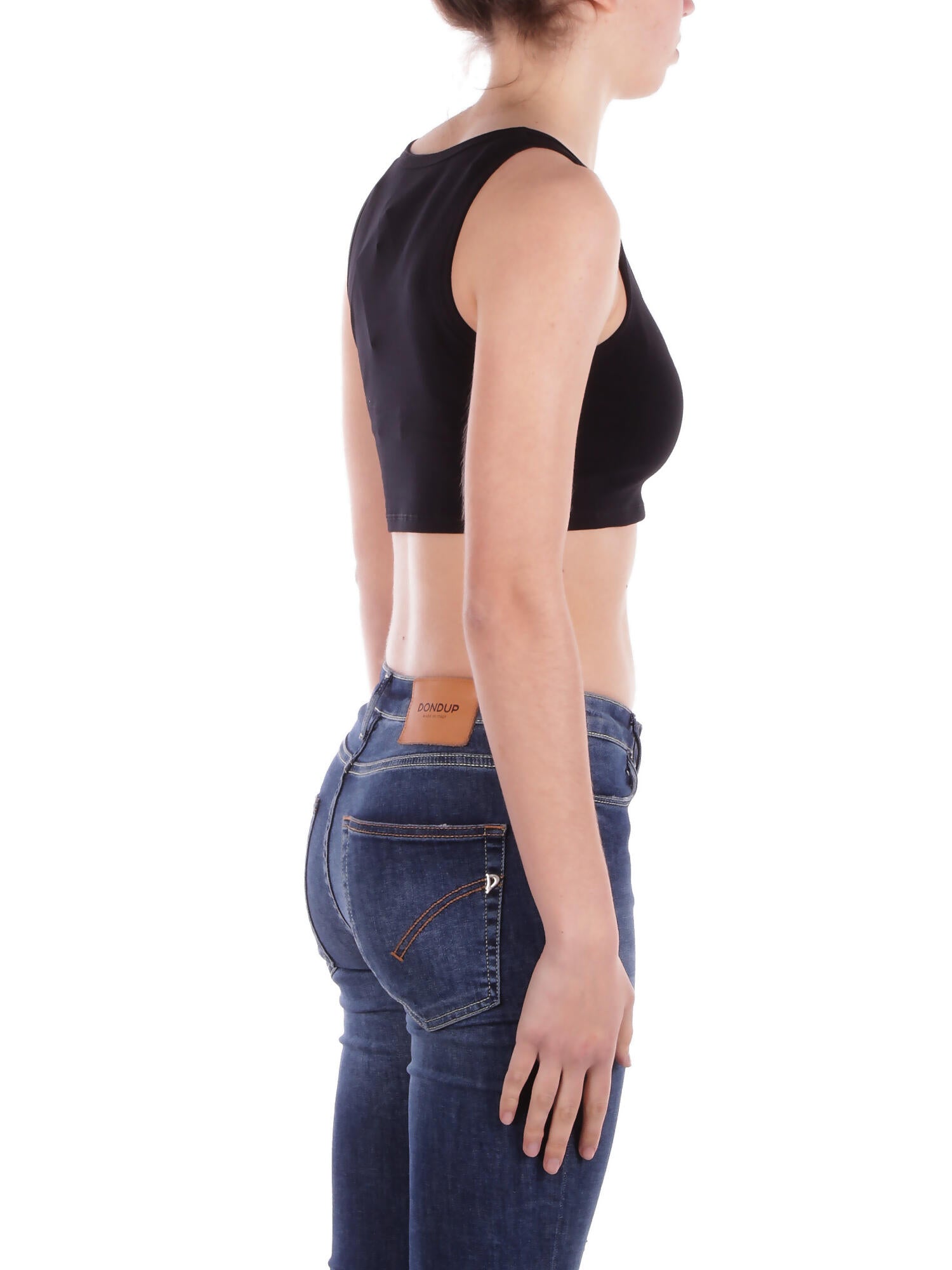 Image of GCDS Donna Top B1EW2811UW1 99 Essentials mini top Black