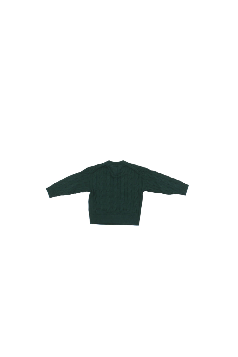 Image of TOMMY HILFIGER Bambino Maglia KB0KB10352 L6K# Cotton cable crest c-nk sweate Green