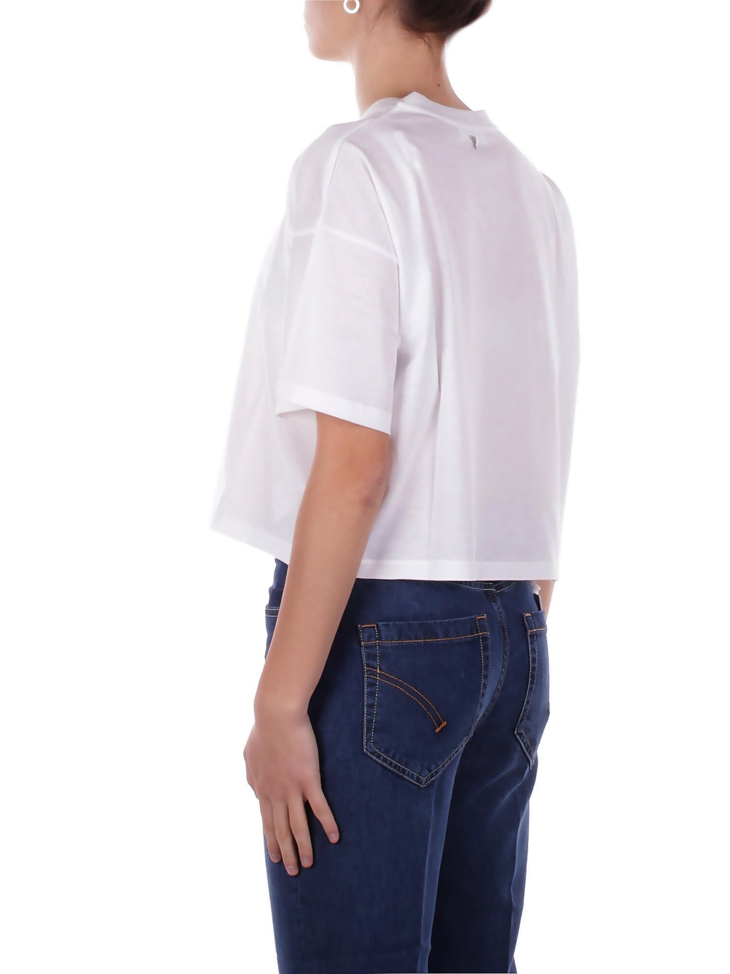 Image of DONDUP Donna Maglia DS077JF0350D 000 Girocollo regular in jersey Bianco