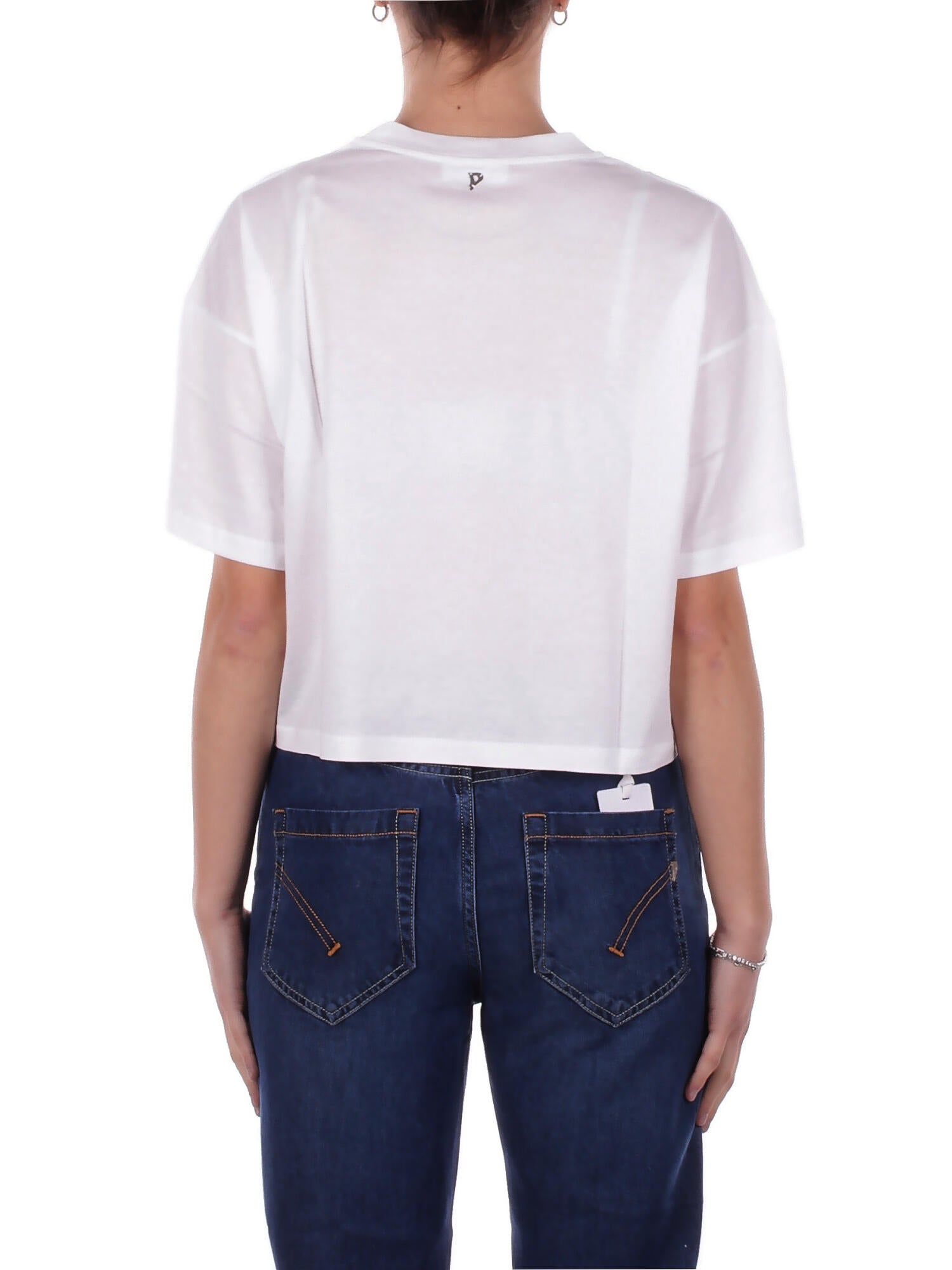 Image of DONDUP Donna Maglia DS077JF0350D 000 Girocollo regular in jersey Bianco