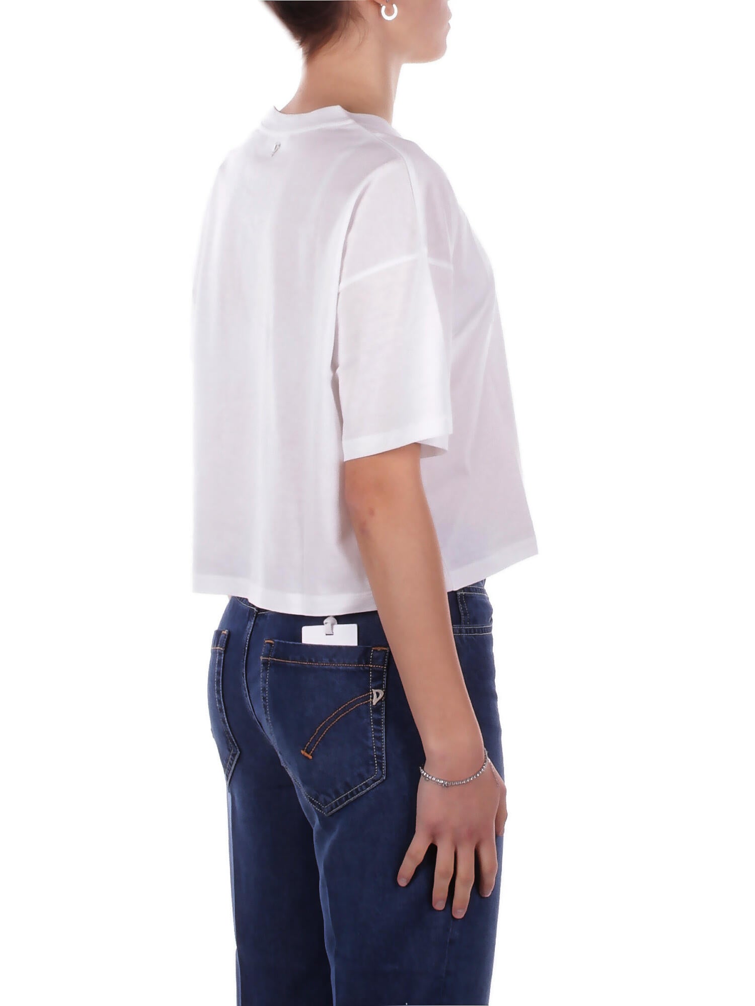 DONDUP Donna Maglia DS077JF0350D 000 Girocollo regular in jersey Bianco