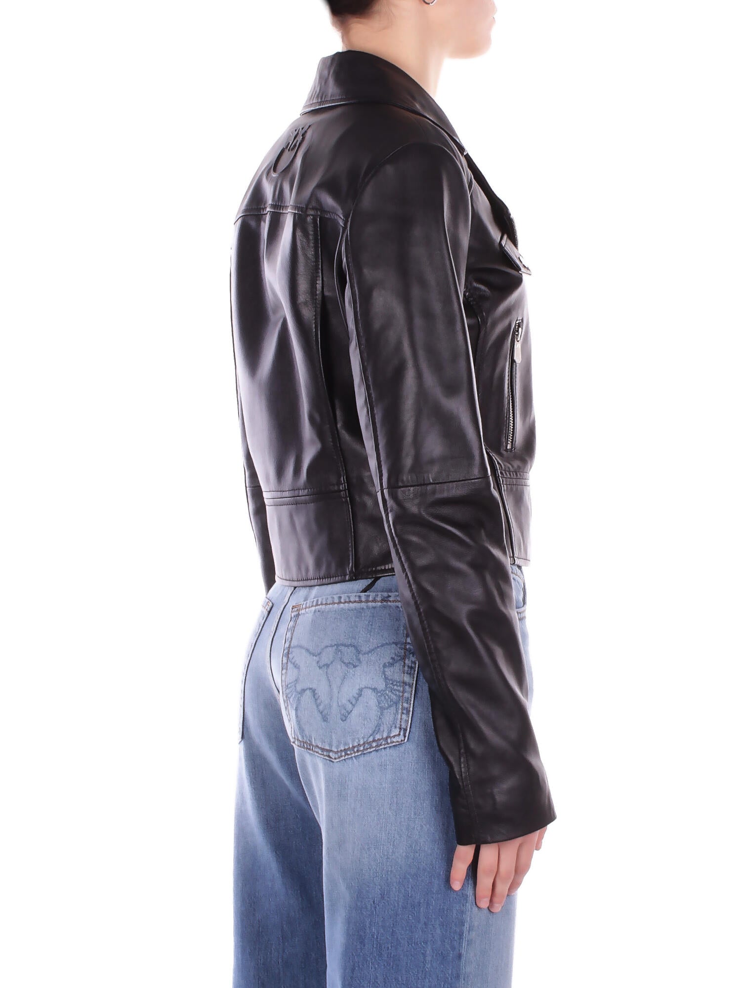 Image of PINKO Donna Giubbotto 106247A32I Z99 New sensibile chiodo nappa Nero