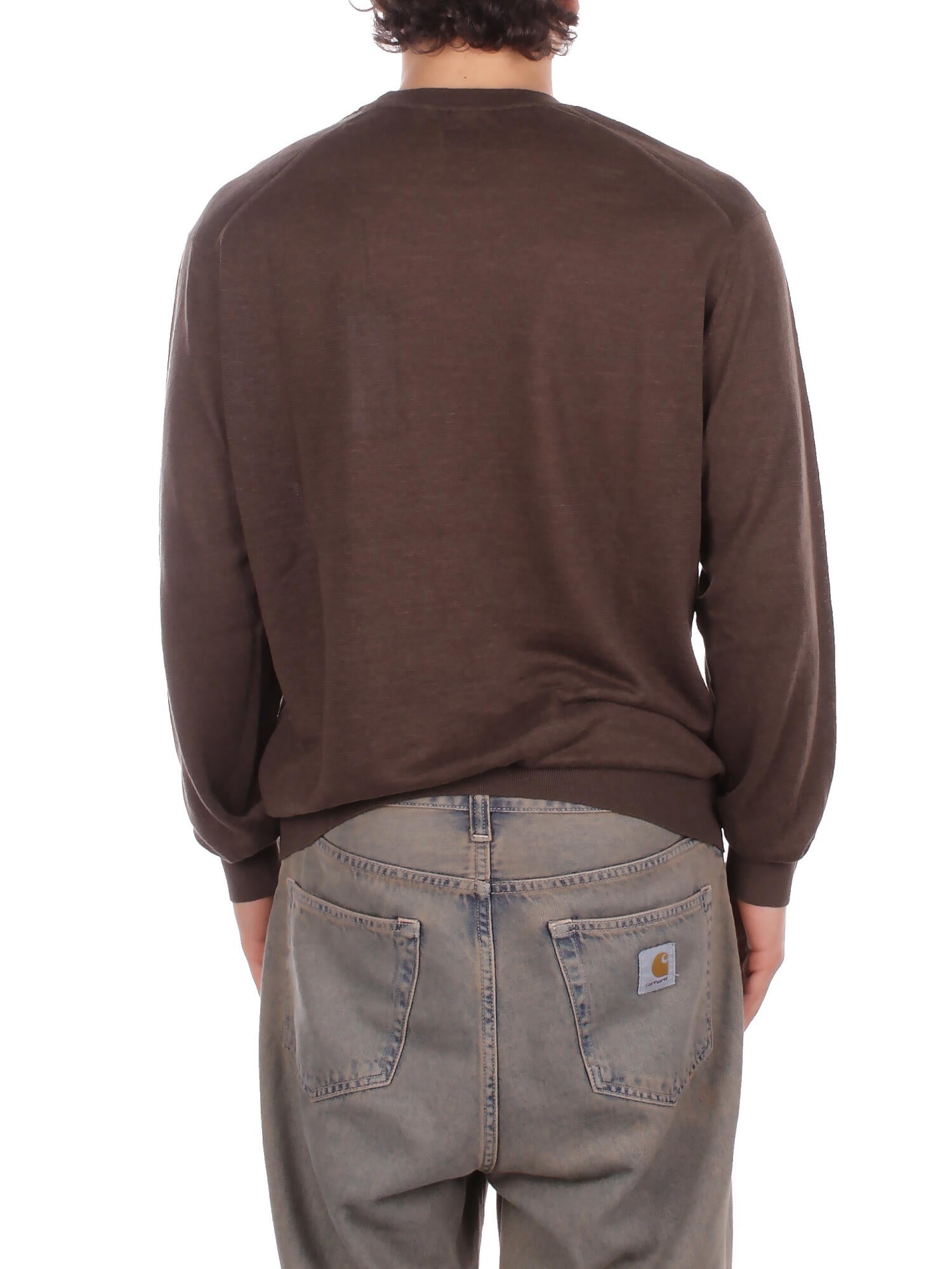 Image of CP COMPANY Uomo Maglia 20CMKN124A110307A 970 Knitwear crew neck in flax Peat