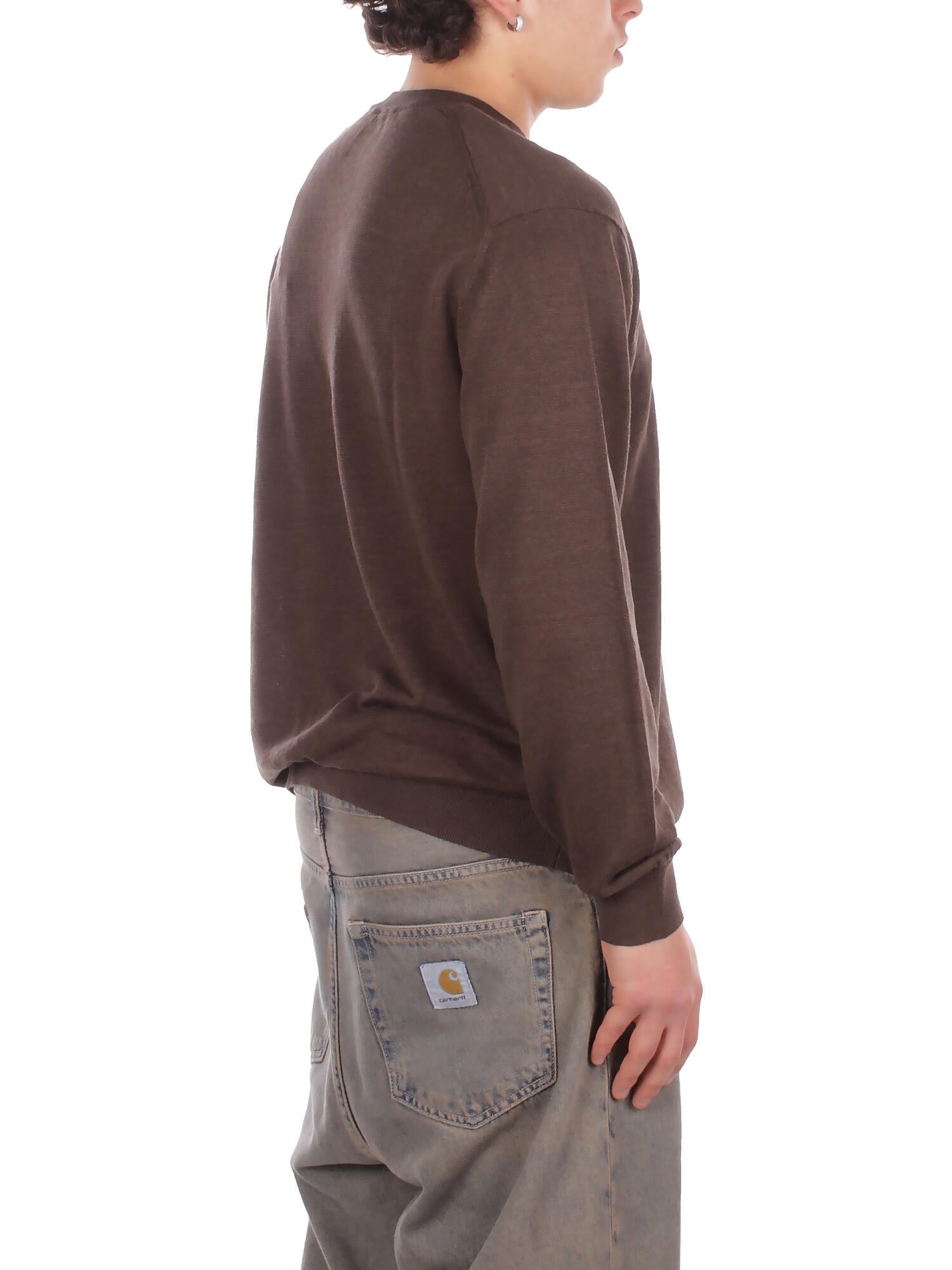 CP COMPANY Uomo Maglia 20CMKN124A110307A 970 Knitwear crew neck in flax Peat