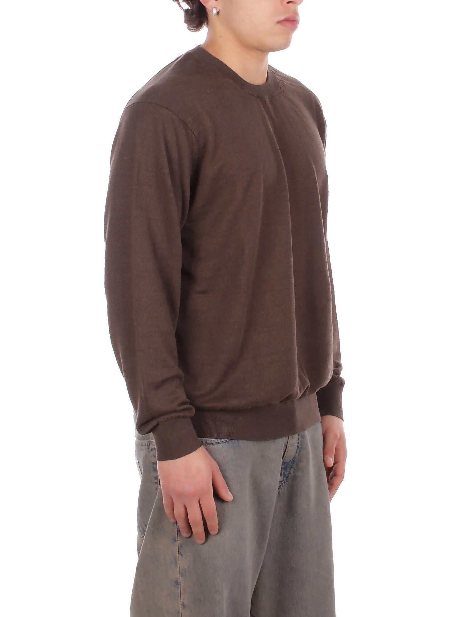 CP COMPANY Uomo Maglia 20CMKN124A110307A 970 Knitwear crew neck in flax Peat