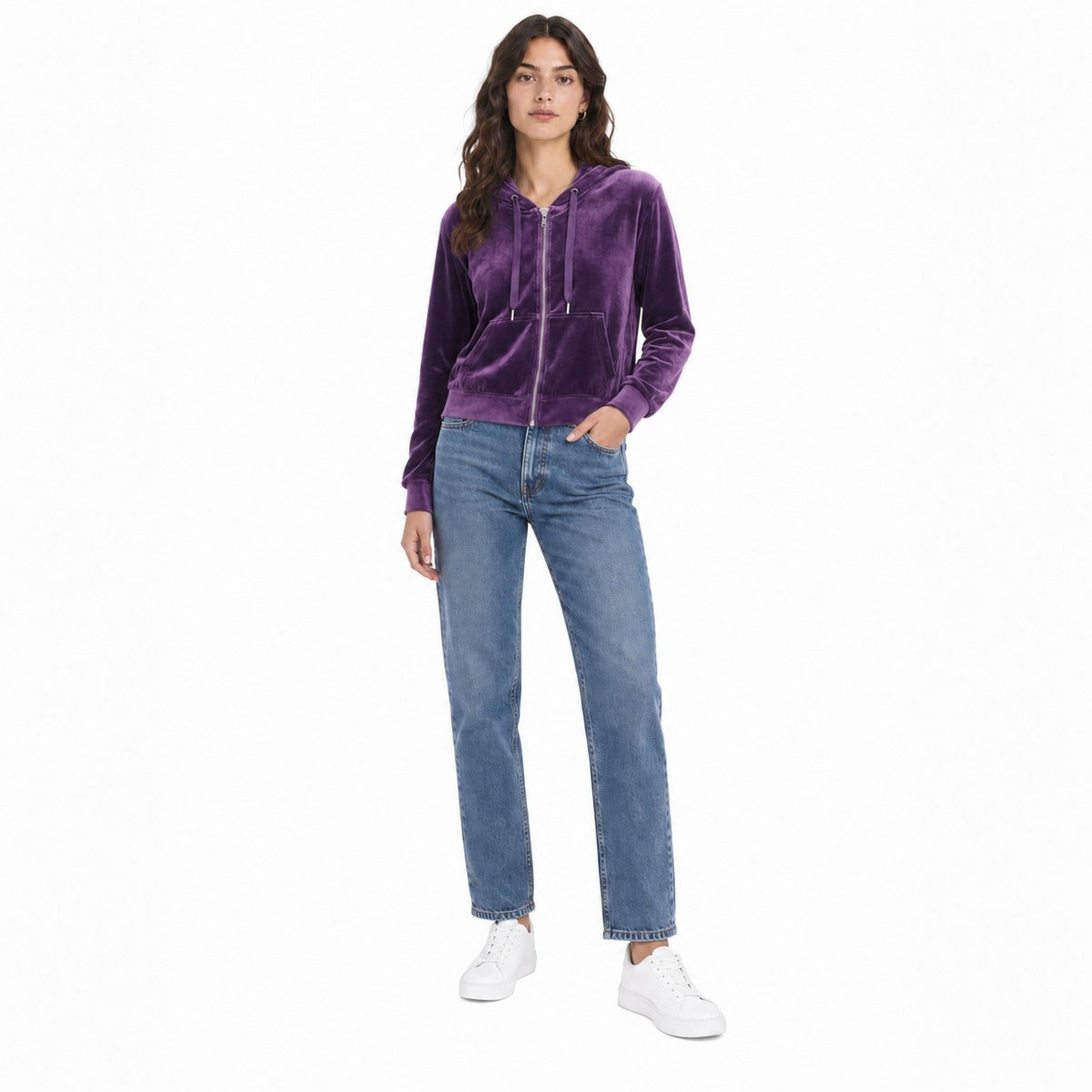 Felpa Donna ONLY Onlrebel con Cappuccio e Zip - Colore Viola Plum Perfect
