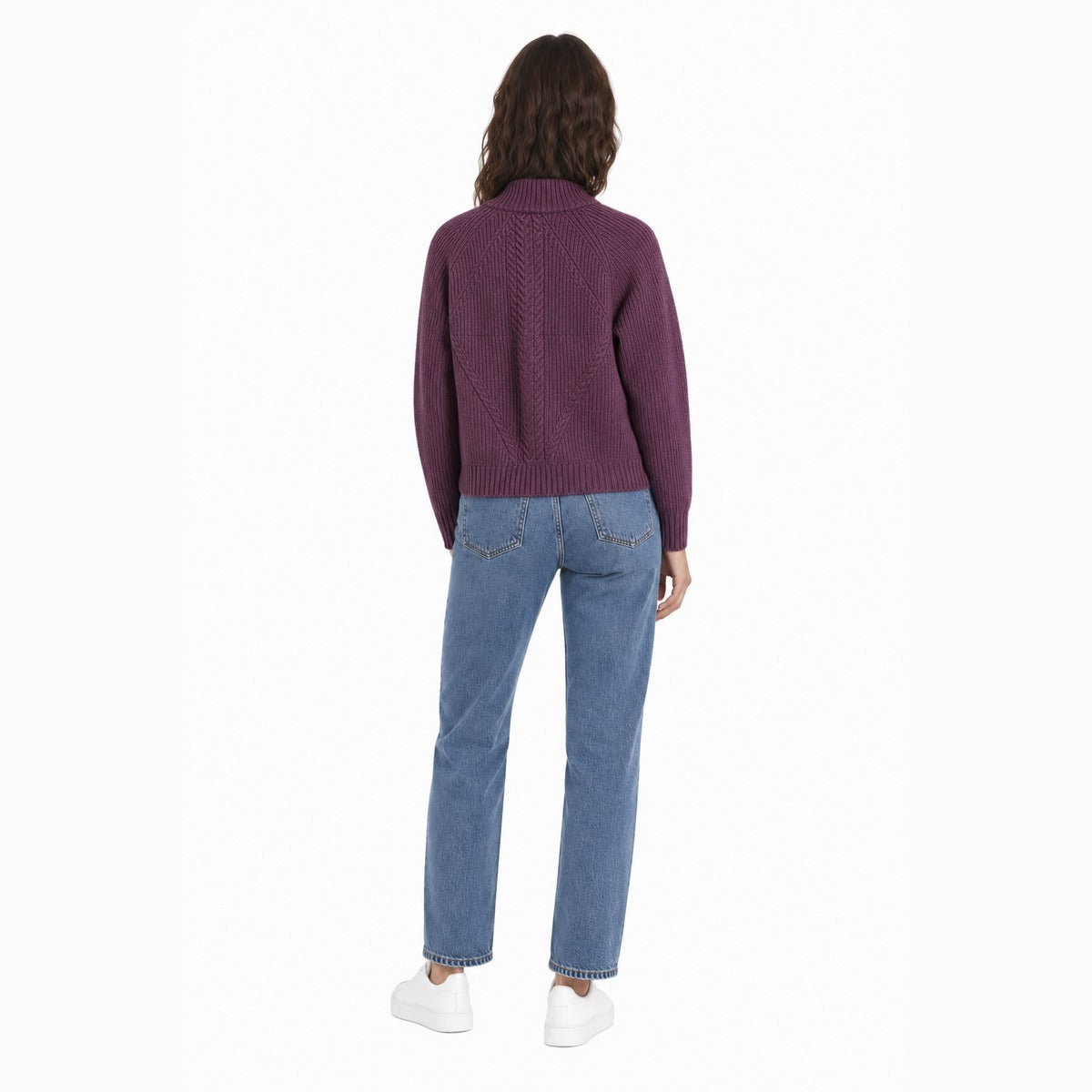 Maglia Donna ONLY 15324678 PLUM PERFECT Onlkatia a Manica Lunga con Dettagli a Collo Alto in Magenta