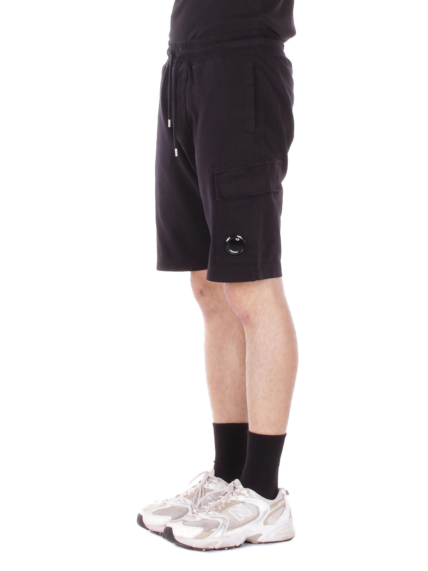 CP COMPANY Uomo Shorts RCCMSB704A002246G 999 Light fleece cargo lens sweats Black