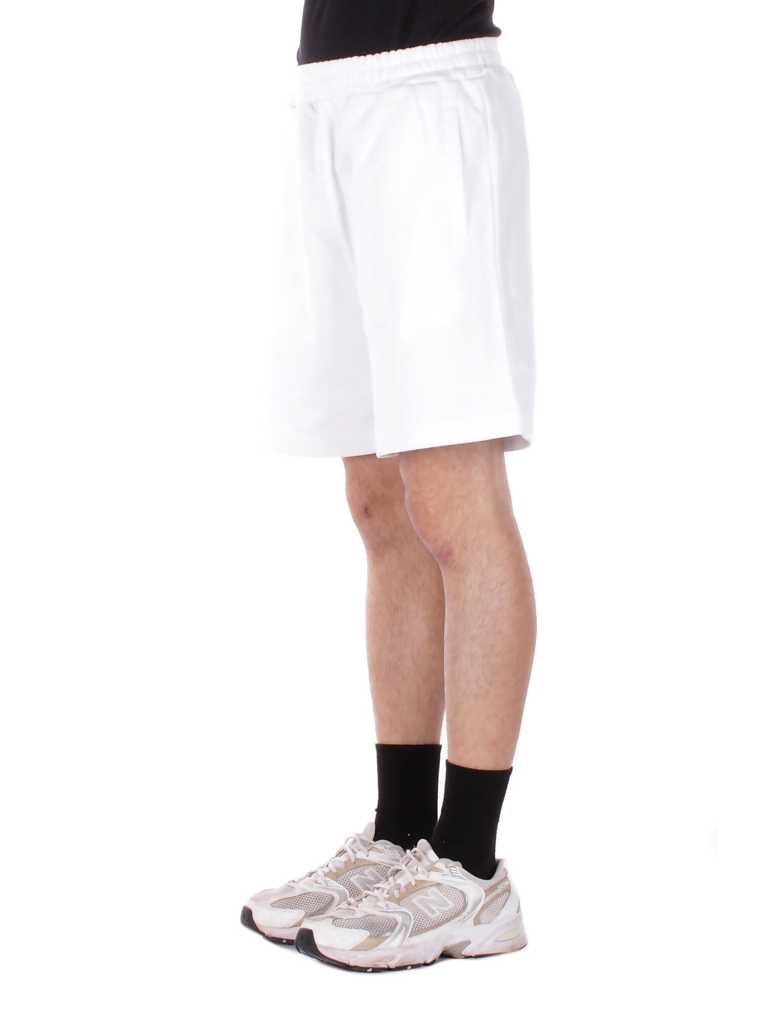 DONDUP Uomo Bermuda UF648KF0196U 000 Bermuda regular in felpa cot Bianco