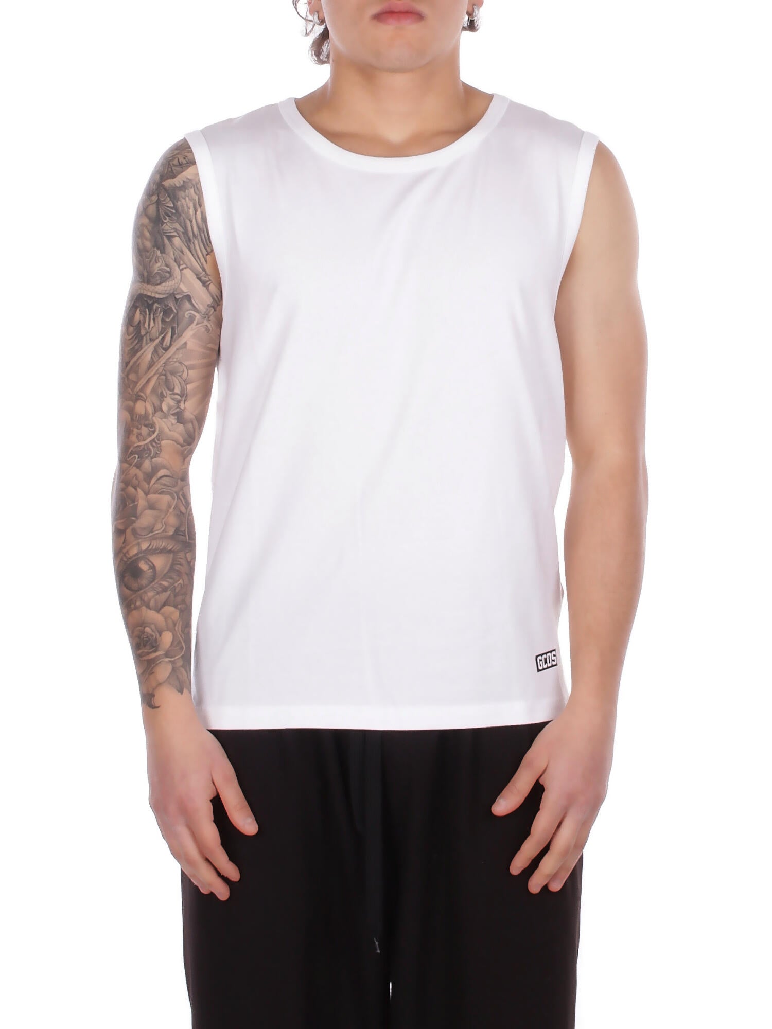 GCDS Uomo Canotta Z0MEQC296J022 100A Mini logo tank White