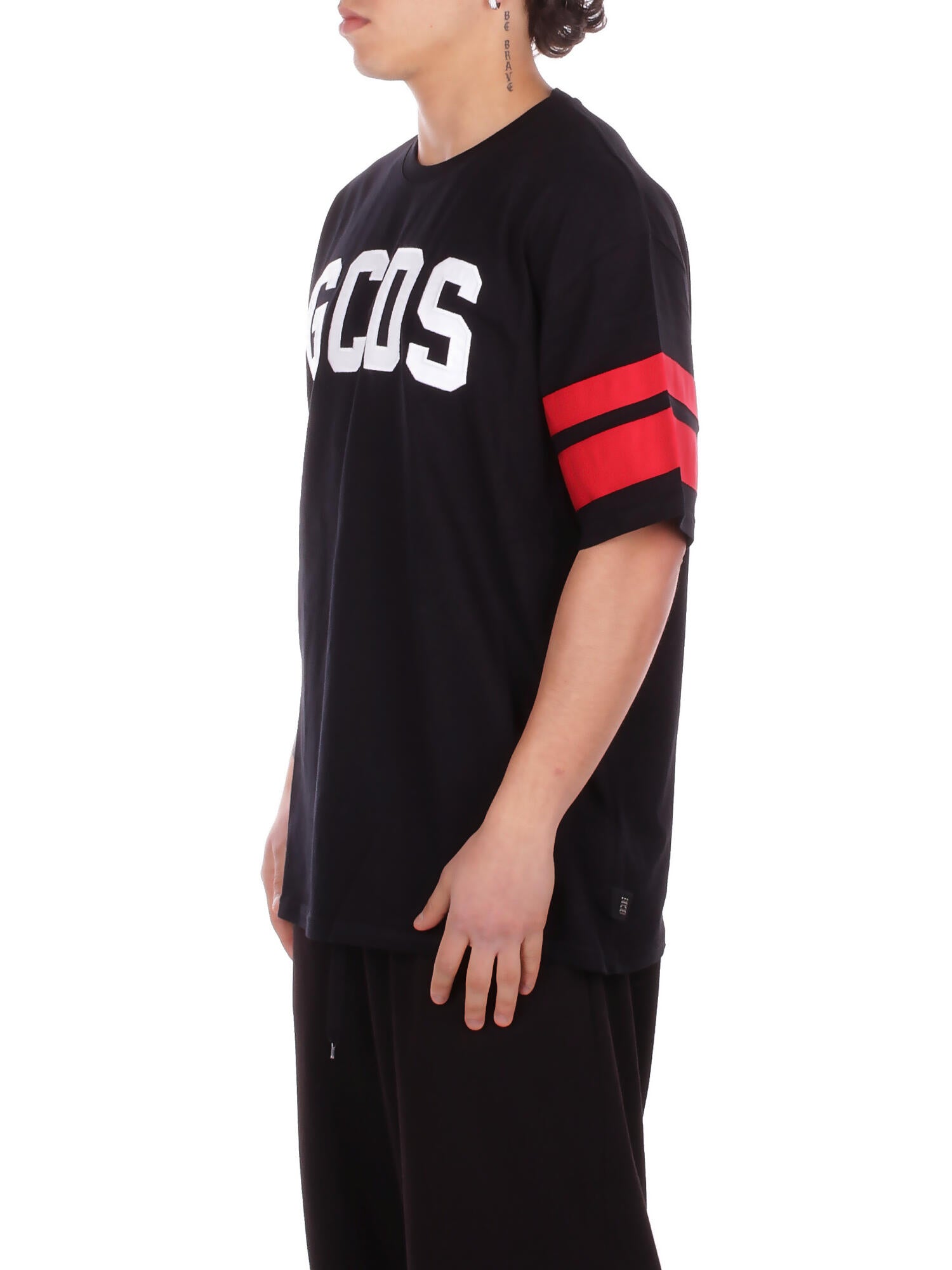 GCDS Uomo T-shirt Z0MLQC106J101 999R Logo regular loose ss t-shirt Black red