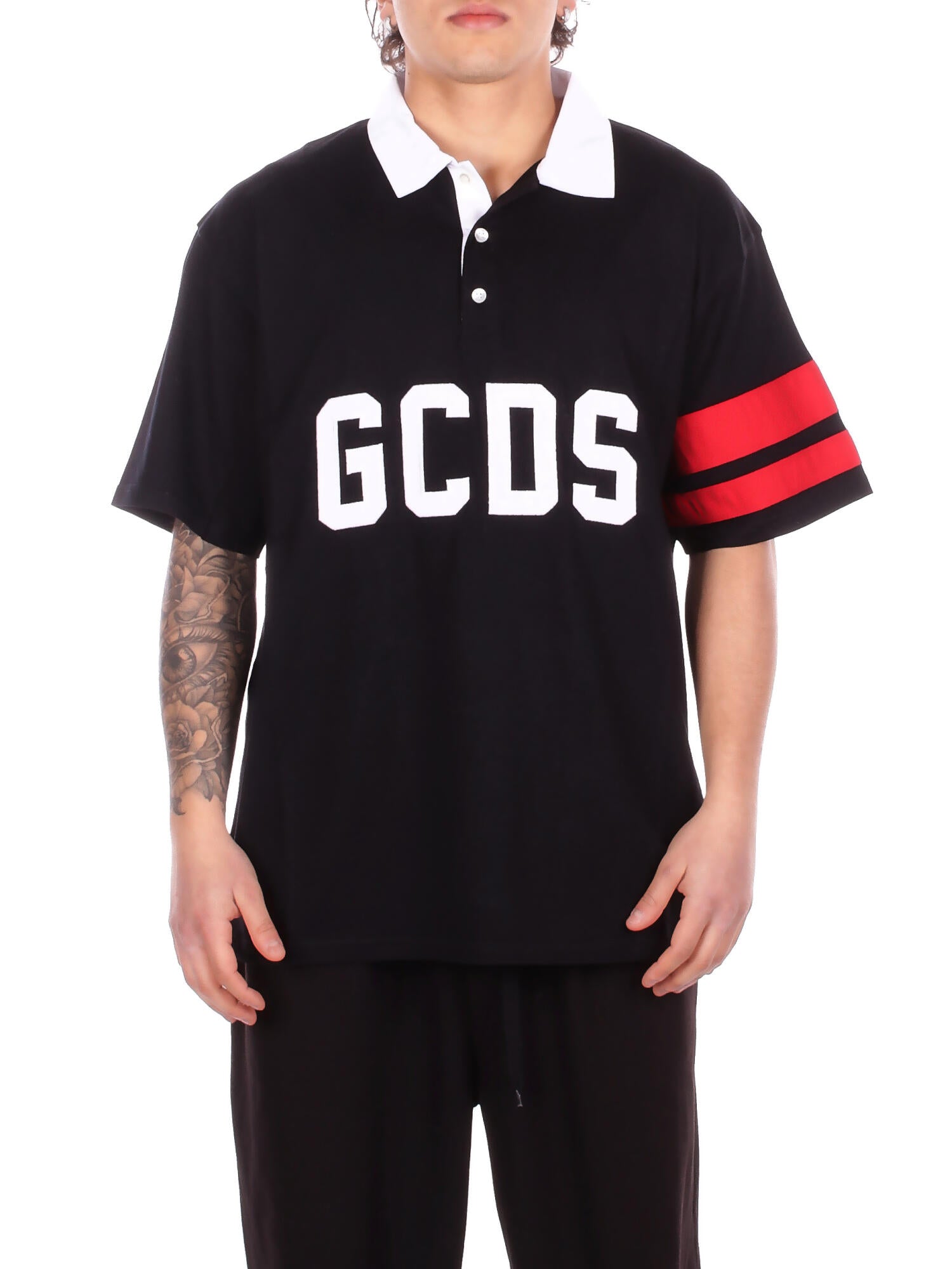 GCDS Uomo Polo Z0MLQD107J101 999R Logo regular polo ss Black red