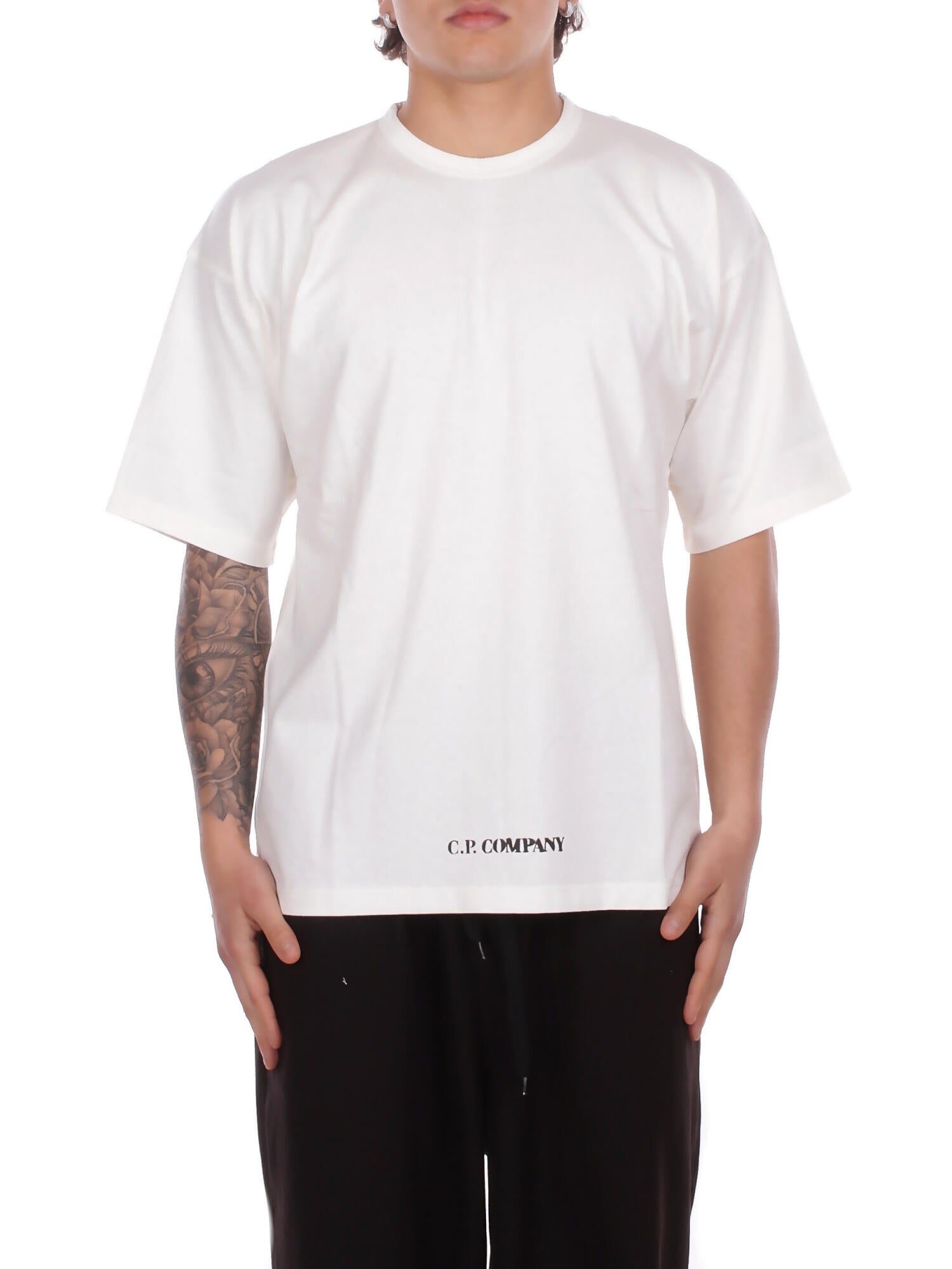 CP COMPANY Uomo T-shirt 20CMTS213A006057O 103 T-shirts short sleeve in 1020 Gauze white