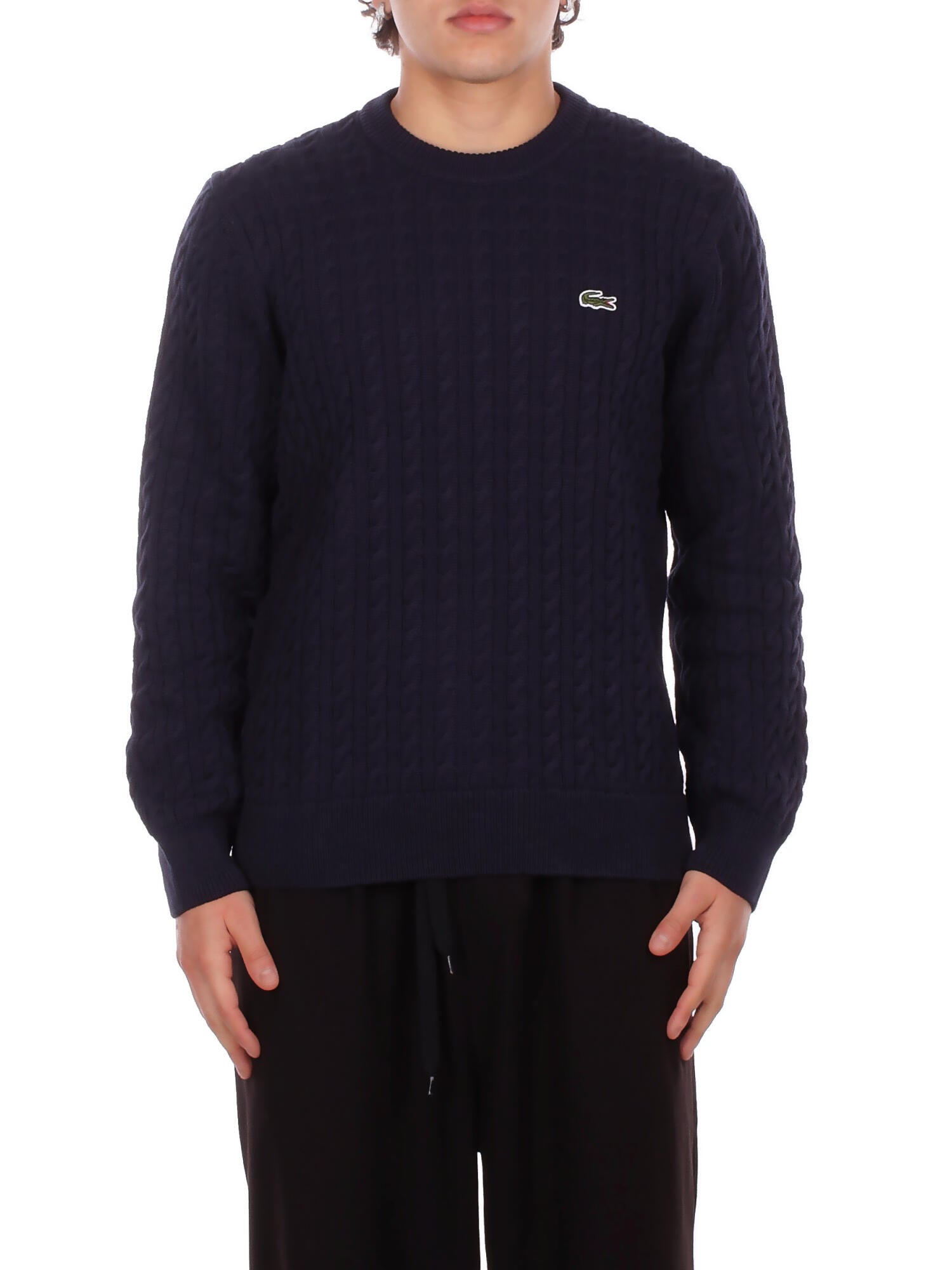 LACOSTE Uomo Maglia AH7627 802 Pullover Blu