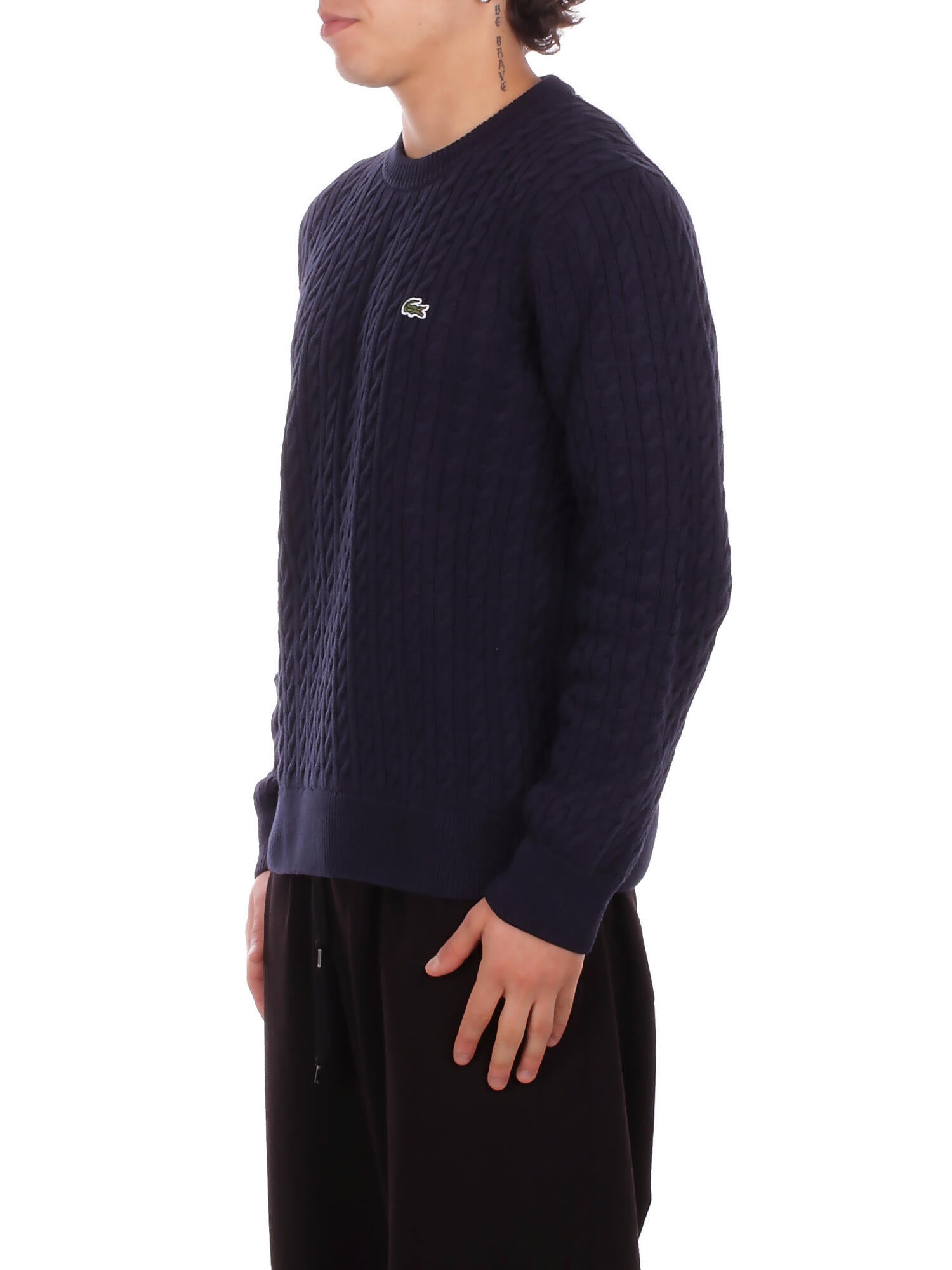 LACOSTE Uomo Maglia AH7627 802 Pullover Blu