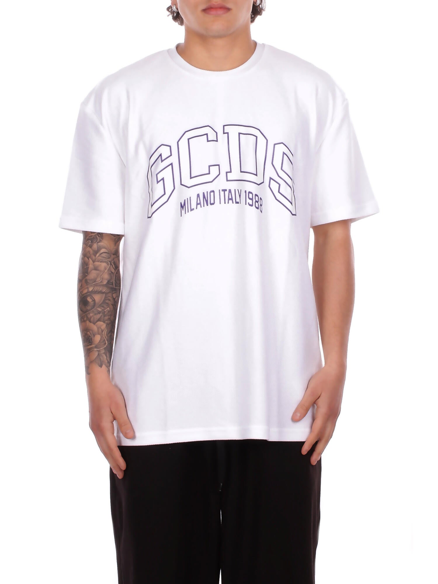 GCDS Uomo T-shirt C1MEQC040J024 100A Logo lounge ss t-shirt White