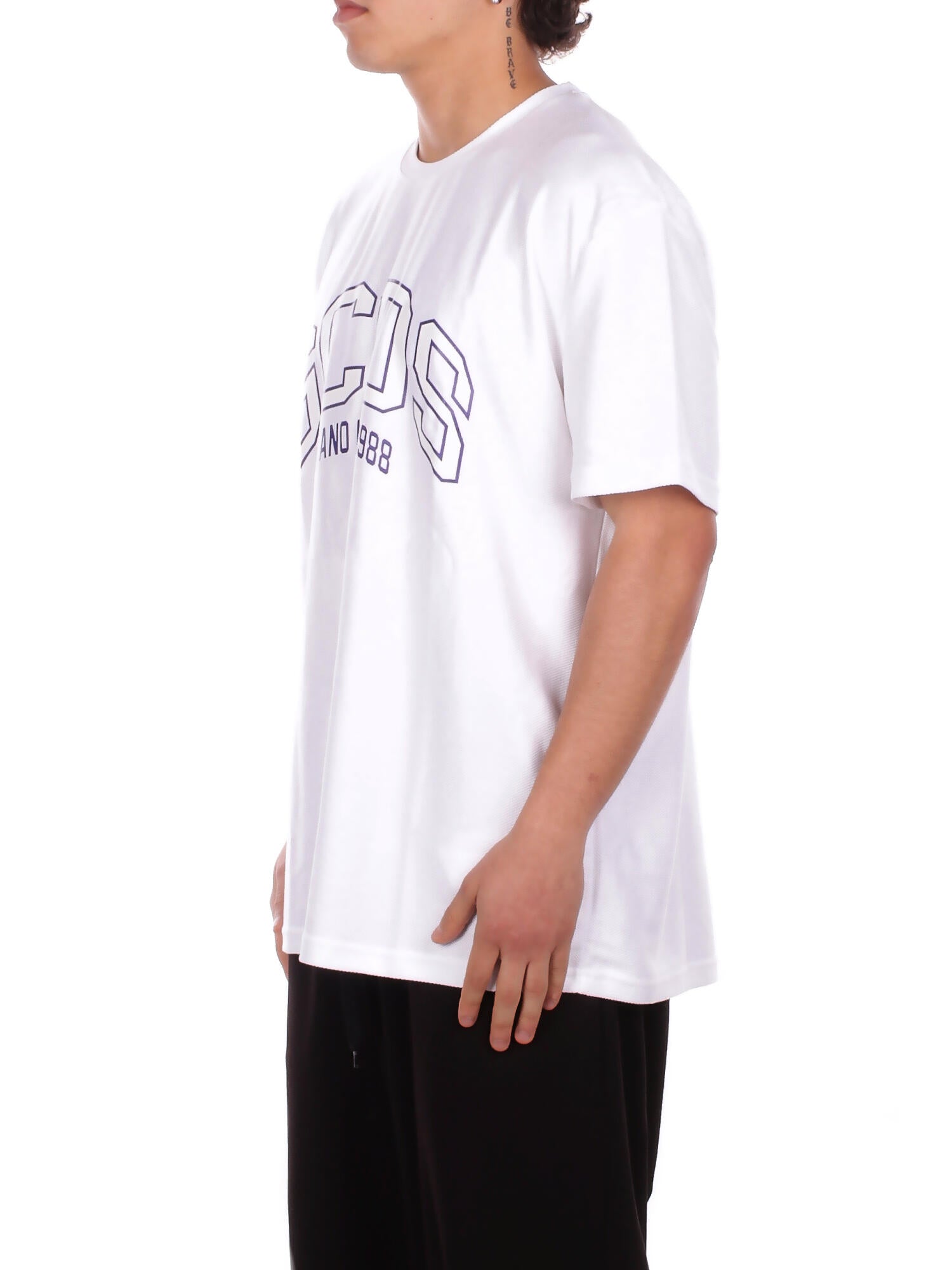 GCDS Uomo T-shirt C1MEQC040J024 100A Logo lounge ss t-shirt White