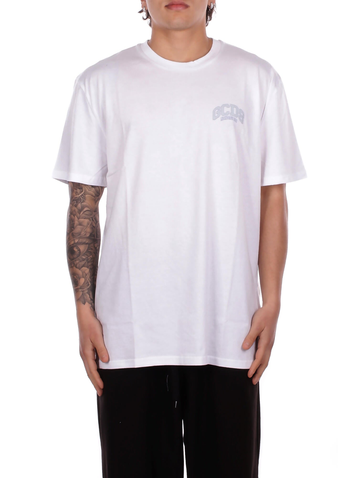 GCDS Uomo T-shirt C1MEQC041J104 100G Logo lounge ss t-shirt White green