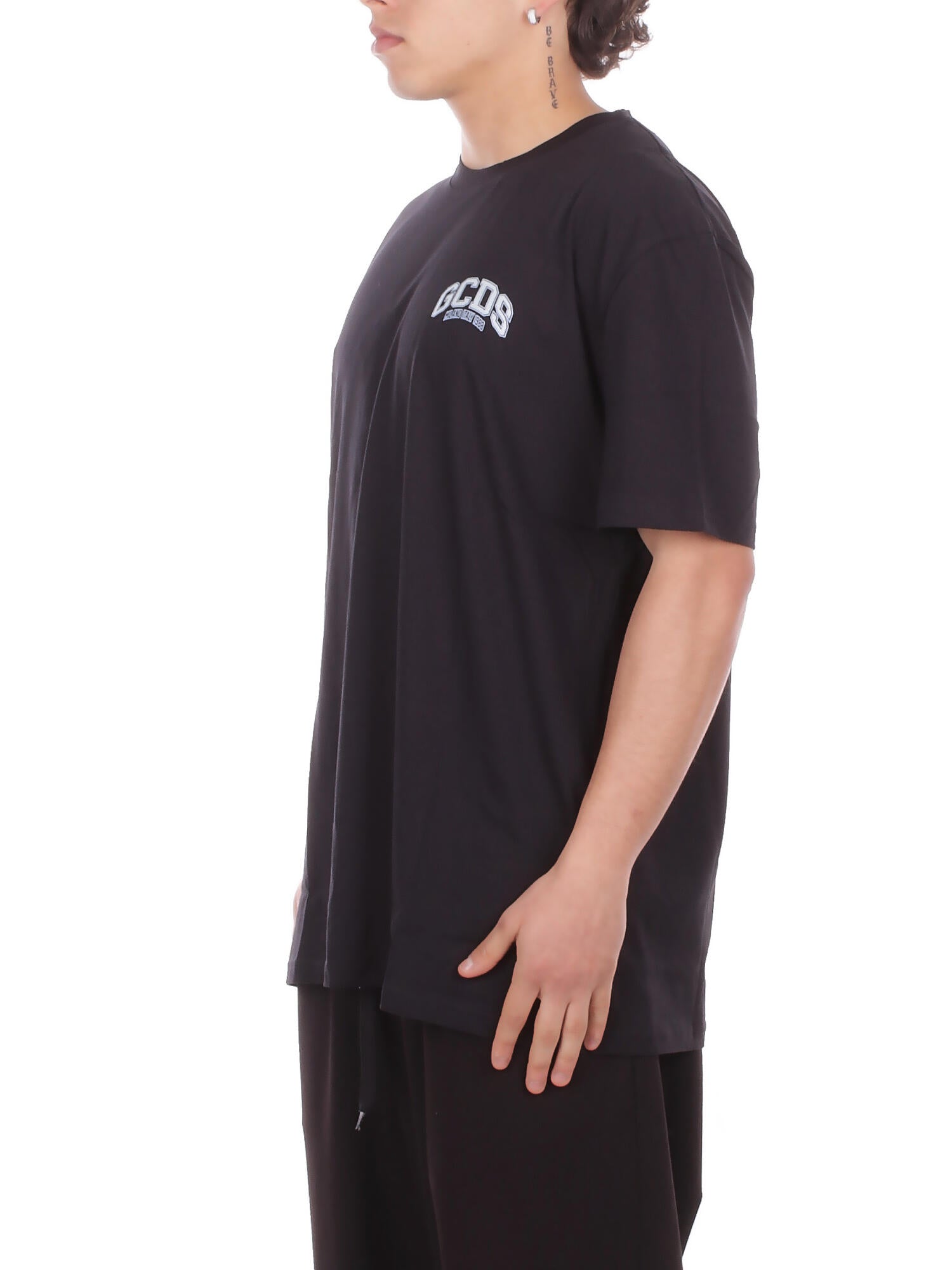 GCDS Uomo T-shirt C1MEQC041J104 999G Logo lounge ss t-shirt Black green