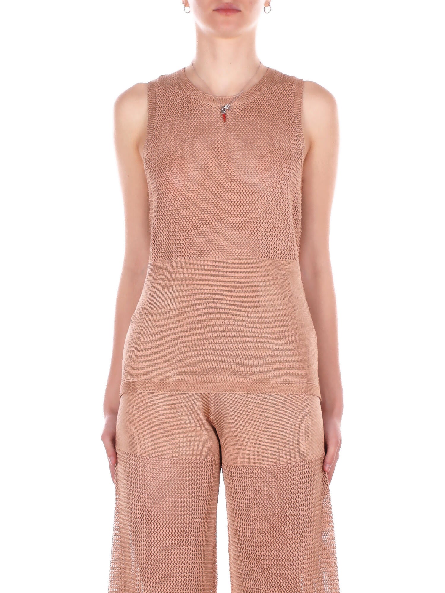 BLUGIRL BLUMARINE Donna Maglia RA6034MA87R X0768 Top maglia visc. lucida sand d Beige