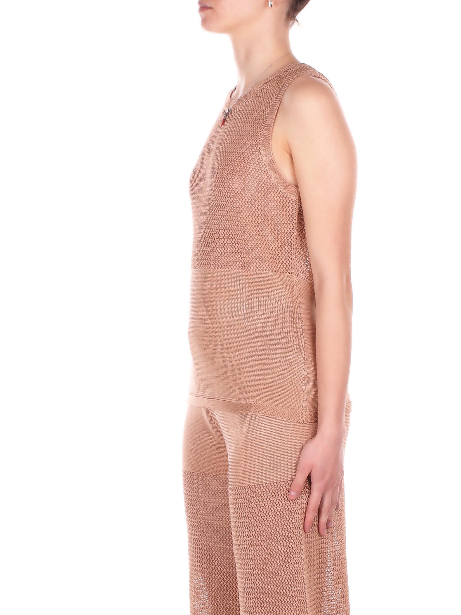 BLUGIRL BLUMARINE Donna Maglia RA6034MA87R X0768 Top maglia visc. lucida sand d Beige