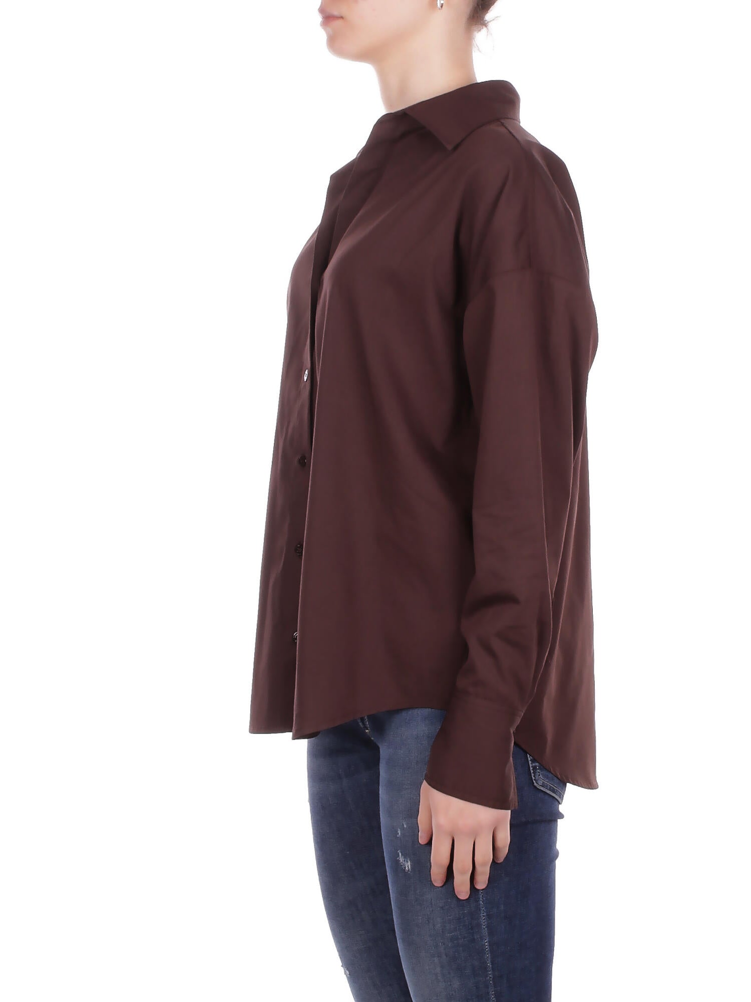 BLUGIRL BLUMARINE Donna Camicia RA6162T544A 90913 Camicia cotone c/pizzo fondent Brown