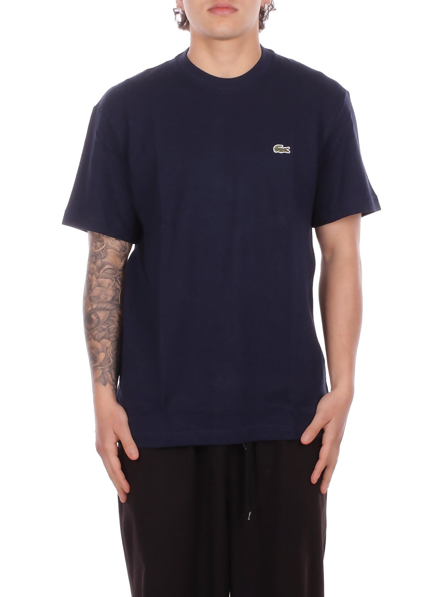 LACOSTE Uomo T-shirt TH0629 166 Tee shirt Blu