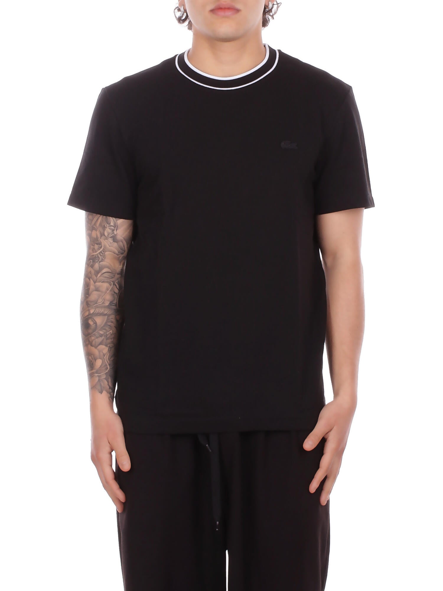 LACOSTE Uomo Maglia TH8174 031 Tee shirt Nero