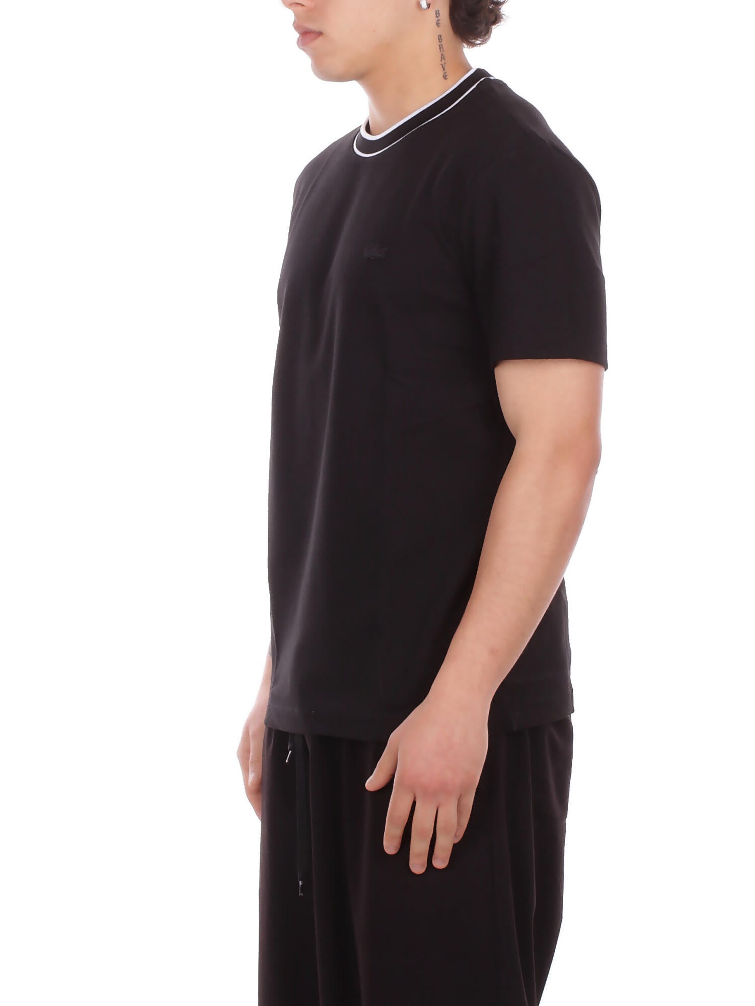 LACOSTE Uomo Maglia TH8174 031 Tee shirt Nero