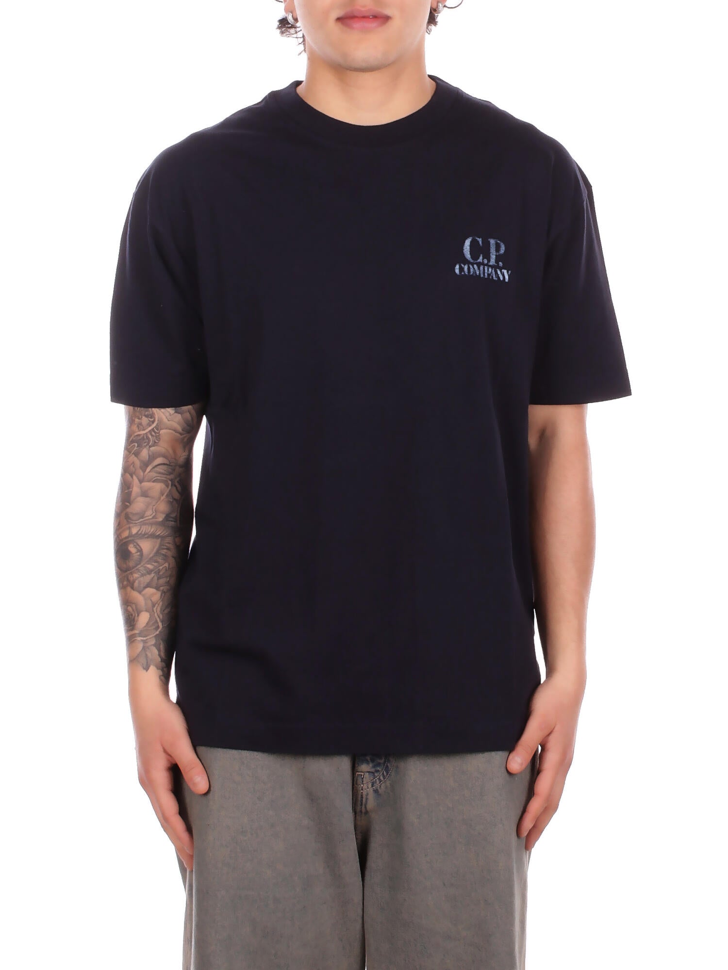 CP COMPANY Uomo T-shirt 20CMTS143A110579W 888 30/1 jersey comfort logo t-shi Total eclipse