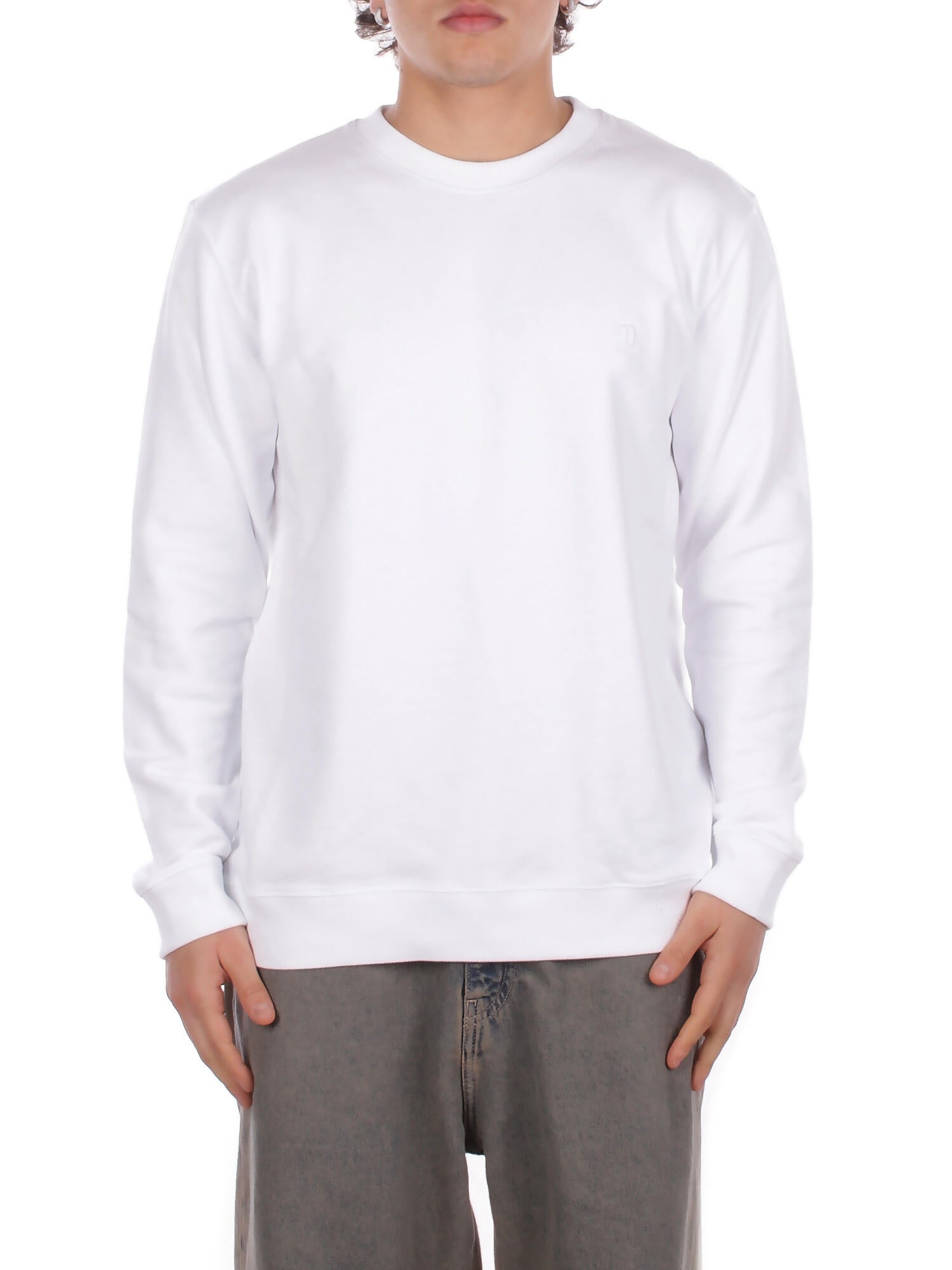 DONDUP Uomo Felpa UF641KF0196U 000 Felpa regular in felpa cotone Bianco