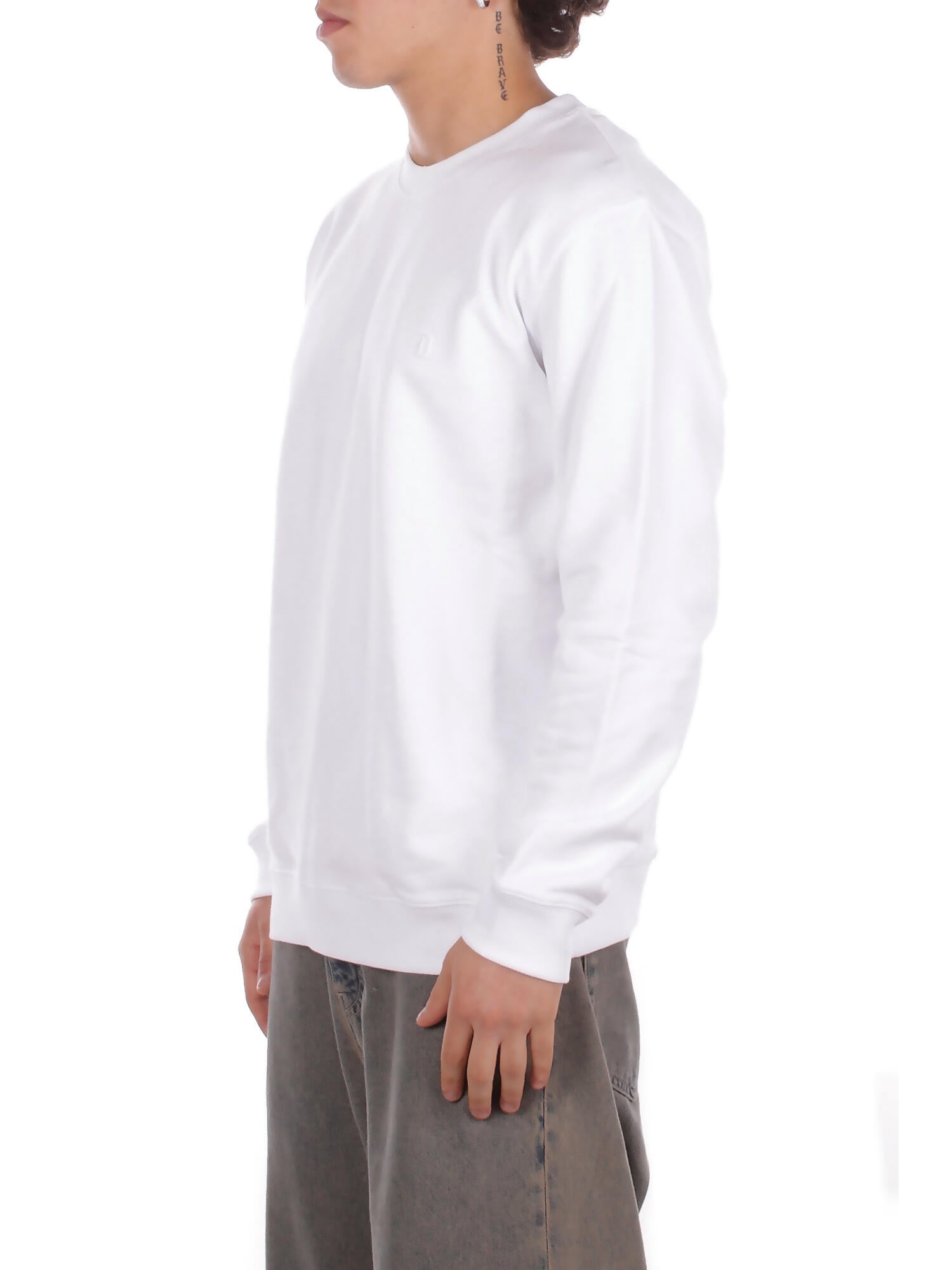 DONDUP Uomo Felpa UF641KF0196U 000 Felpa regular in felpa cotone Bianco