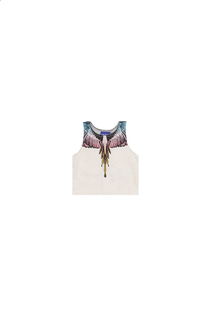 MARCELO BURLON COUNTY OF MILAN Bambina Canotta S6CMJGTA074 412 Tank top girl Coconut