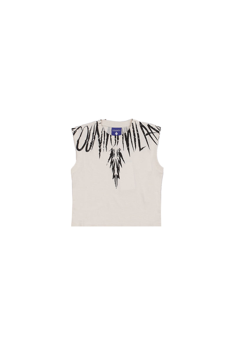 MARCELO BURLON COUNTY OF MILAN Bambino T-shirt S6CMJBTH027 412 Jersey sleevelees Coconut