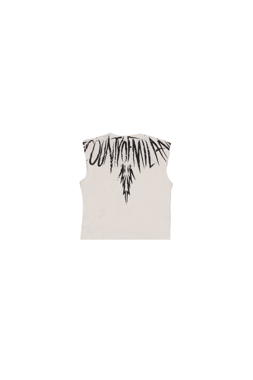 MARCELO BURLON COUNTY OF MILAN Bambino T-shirt S6CMJBTH027 412 Jersey sleevelees Coconut