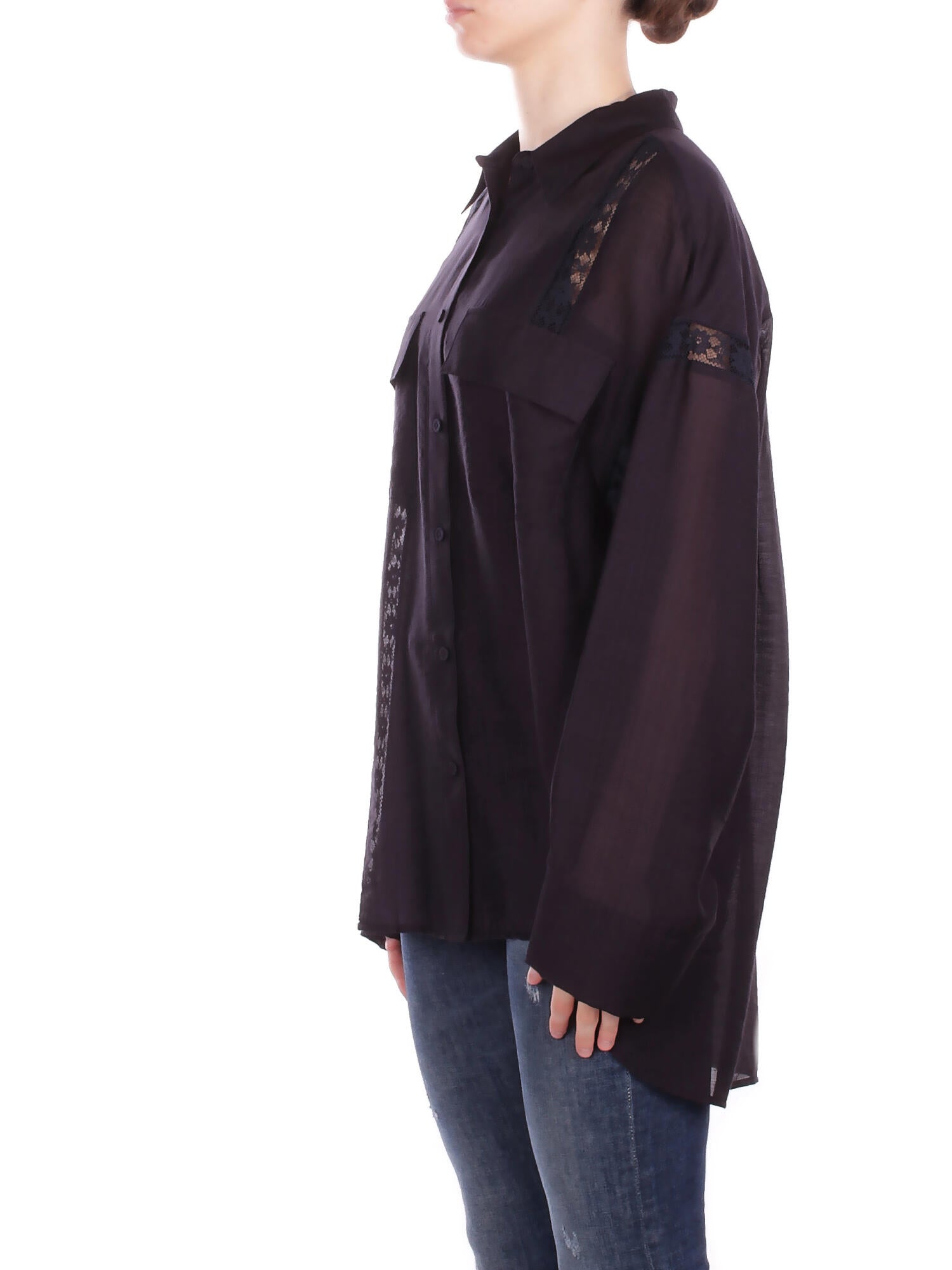 BLUGIRL BLUMARINE Donna Camicia RA6062T486A 93713 Camicia over lyocell c/pizzo Blu notte