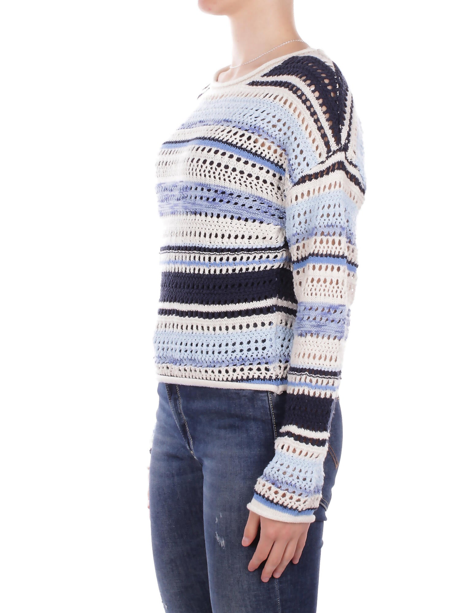 ONLY Donna Maglia 15364896 BIRCH NAVY Onlamelie ls structure multi Celeste