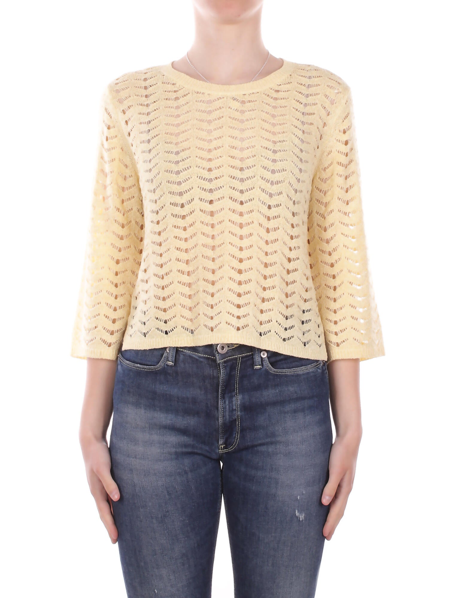 ONLY Donna Maglia 15371611 DOUBLE CREAM Onlsunny 3/4 structure knt Cream