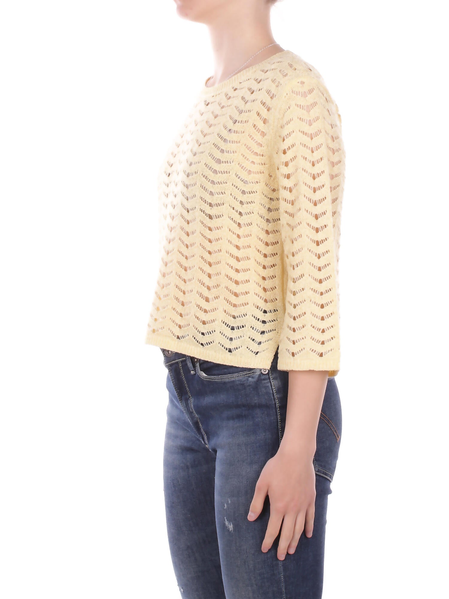 ONLY Donna Maglia 15371611 DOUBLE CREAM Onlsunny 3/4 structure knt Cream