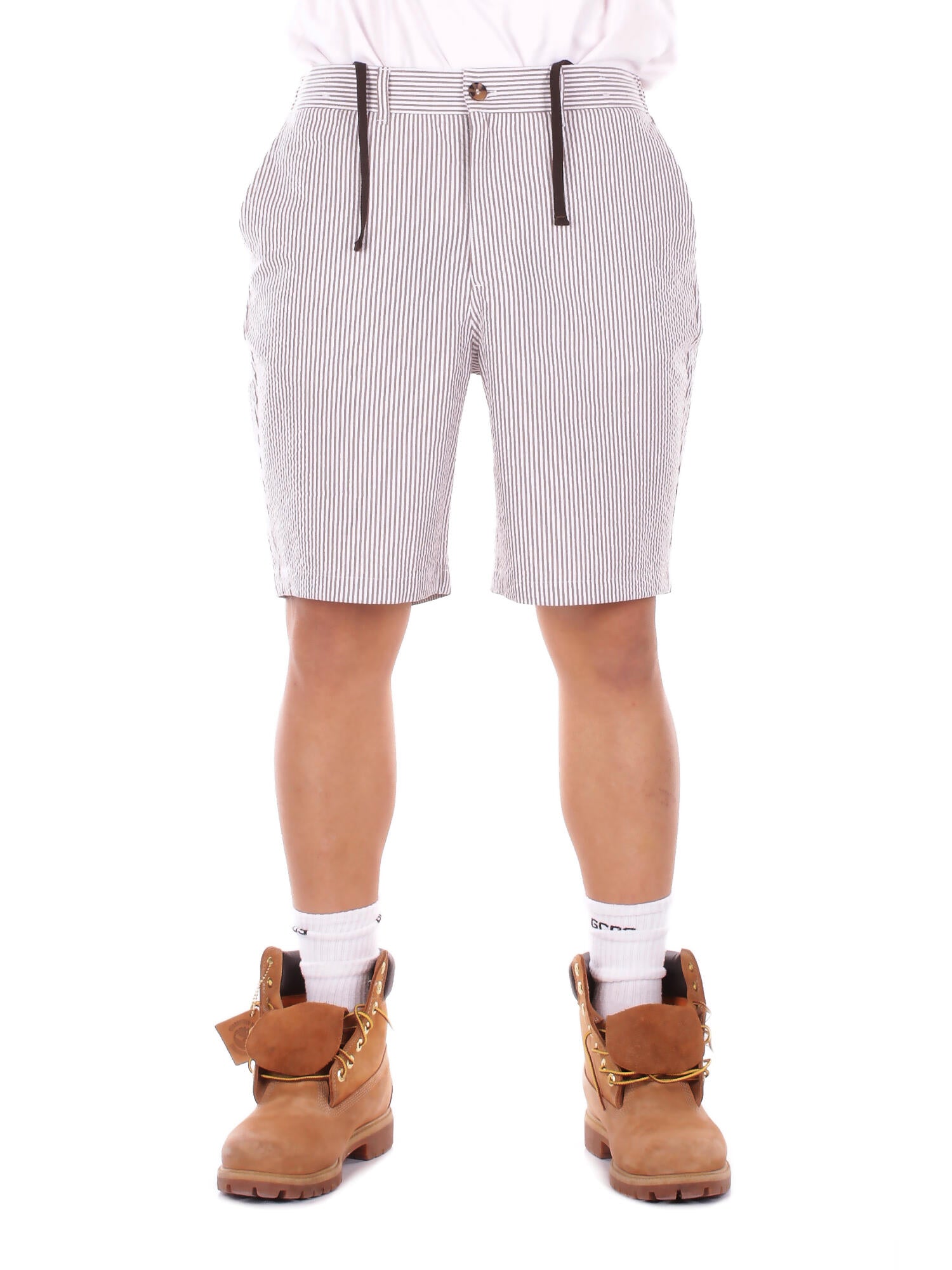 MC2 SAINT BARTH Uomo Bermuda ISC0001 00972L 18 Ischia- seersucker stripes Beige bianco