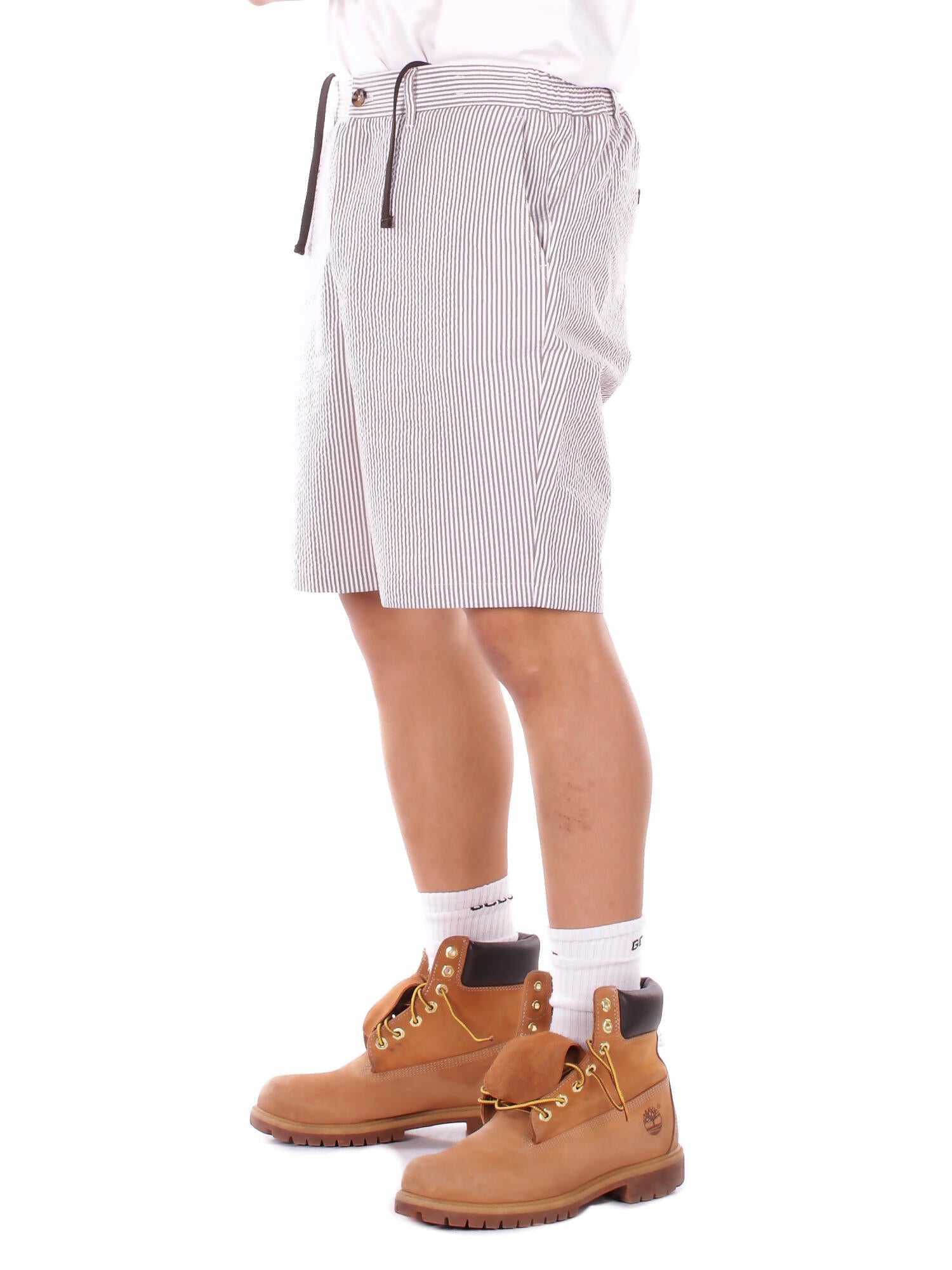 MC2 SAINT BARTH Uomo Bermuda ISC0001 00972L 18 Ischia- seersucker stripes Beige bianco