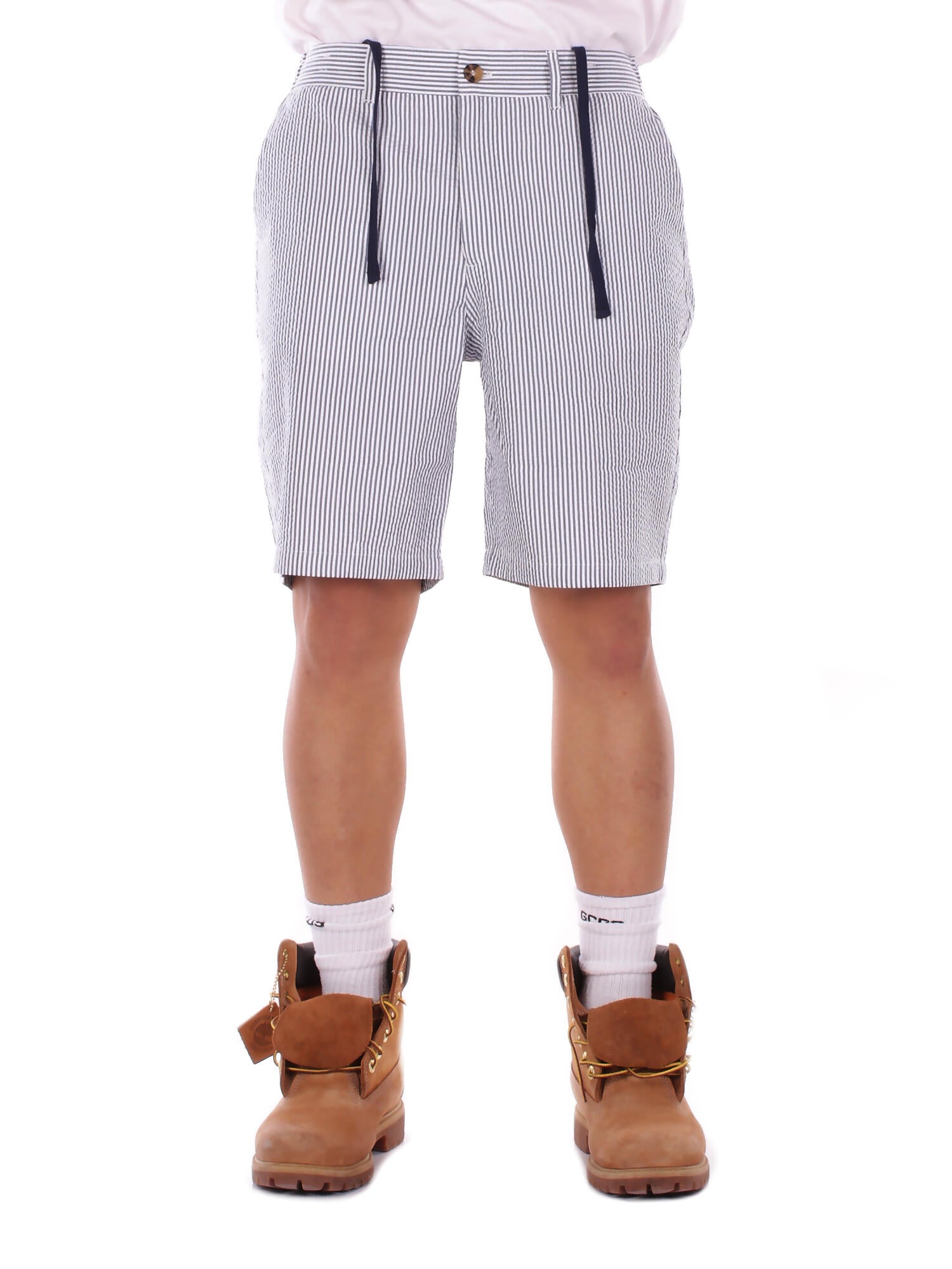 MC2 SAINT BARTH Uomo Bermuda ISC0002 03931L 61 Ischia- seersucker stripes Bianco grigio