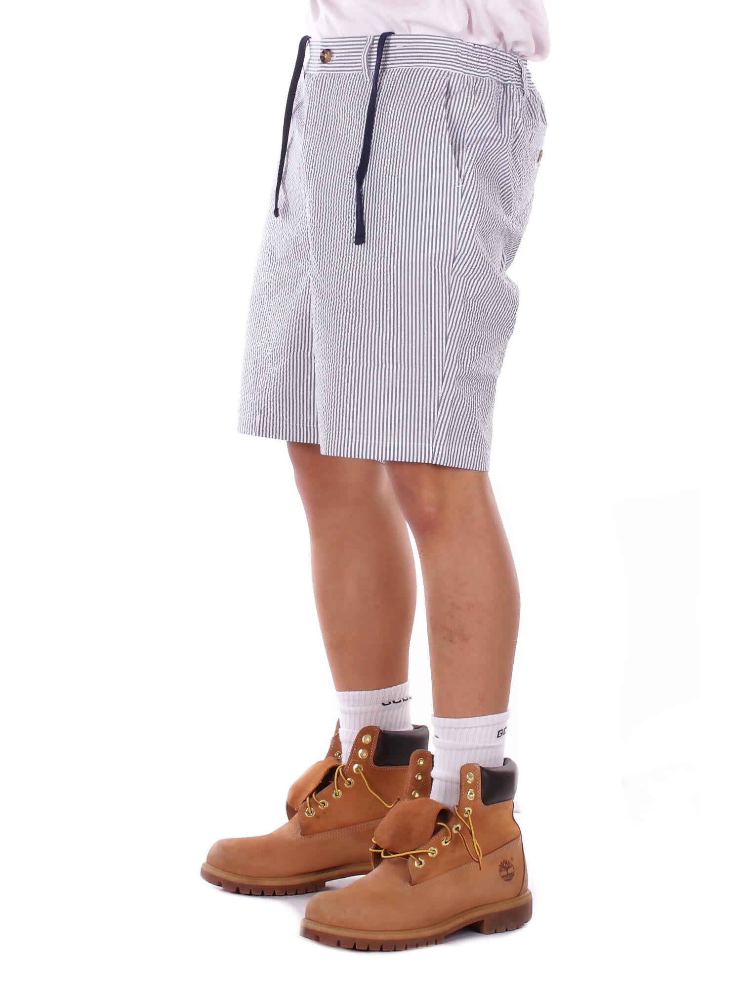 MC2 SAINT BARTH Uomo Bermuda ISC0002 03931L 61 Ischia- seersucker stripes Bianco grigio