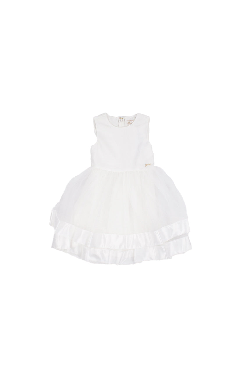 GUESS Bambina Abito J6RK34WM330 G012 Sl mixed fabric dress ceremony Cream